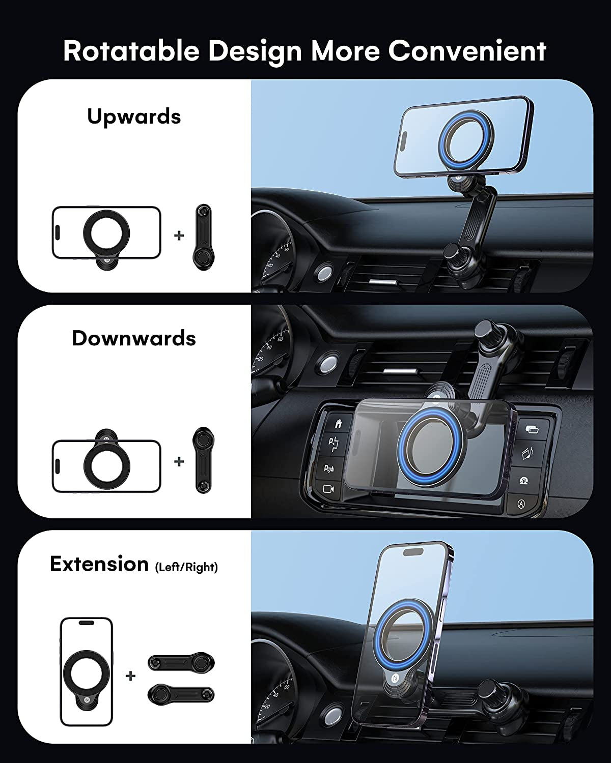 ZEEHOO Compatible with Magsafe Car Mount, Magnetic Phone Holder for Car [12 Strongest Magnets], Magnetic Car Vent Phone Mount [Non-Blocking&360 Rotation] for Iphone 14 13 12 Pro Max Mini & All Phones  ZeeHoo   