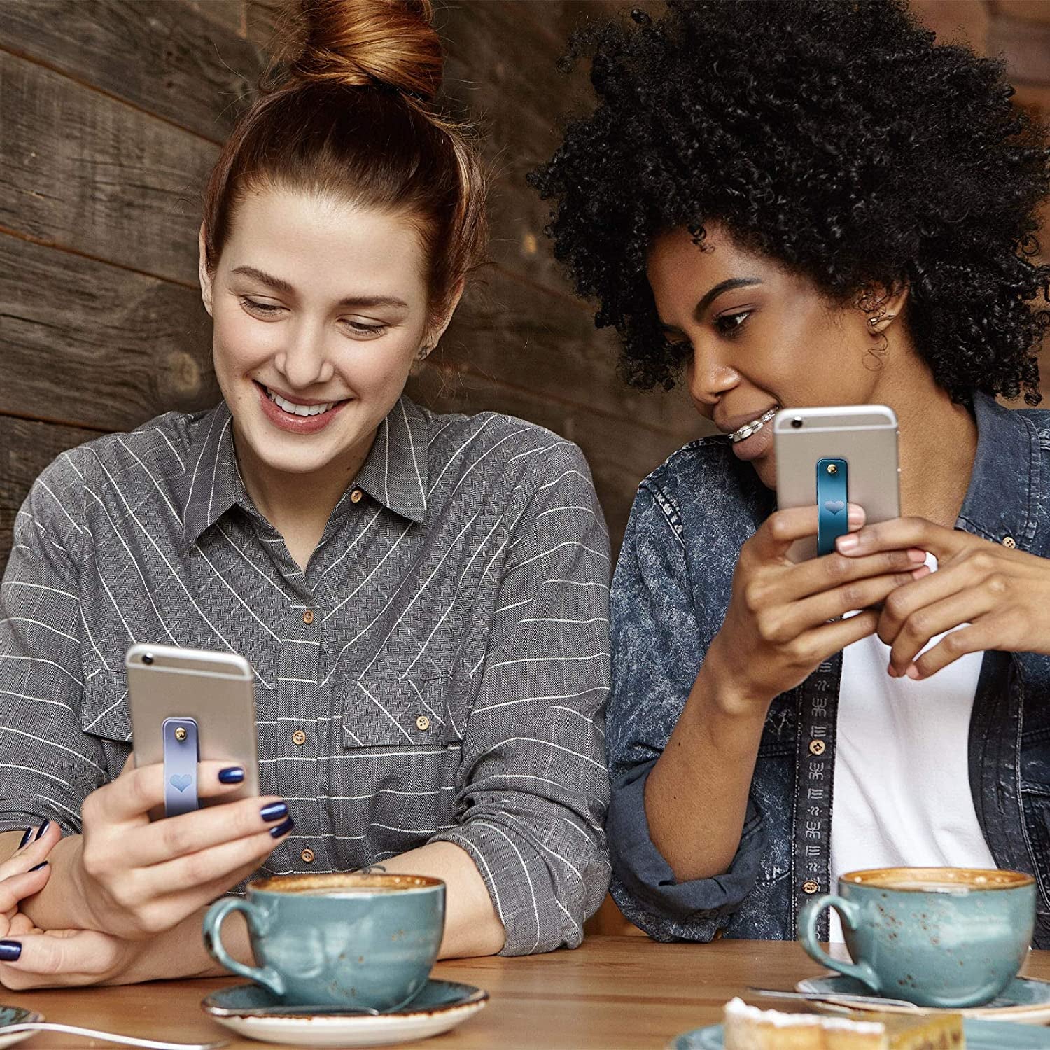 6 Pieces Phone Finger Grip Portable Telescopic Finger Strap Bracket Silicone Mobile Phone Ring Stand Phone Grip Finger Strap for Most Mobile Phones (Orange, Blue, Purple, Black, White, Gray)  Weewooday   