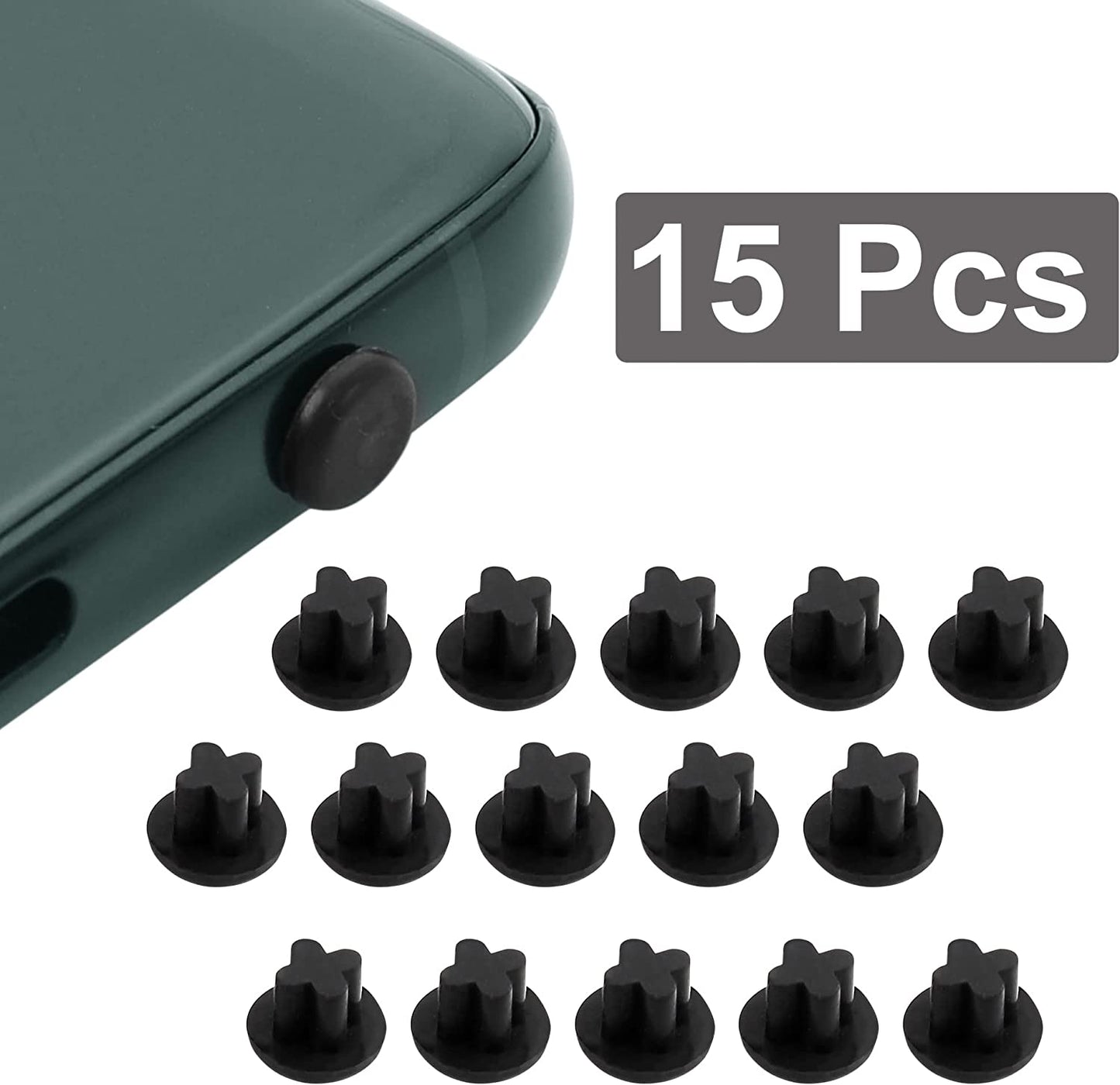 Uxcell Rubber Dust Plug, 3.5Mm Anti-Dust Headphone Jack Dust Plug Dust Cap for Mobile Phone Laptop Desktop Computer 15Pcs Black  uxcell   