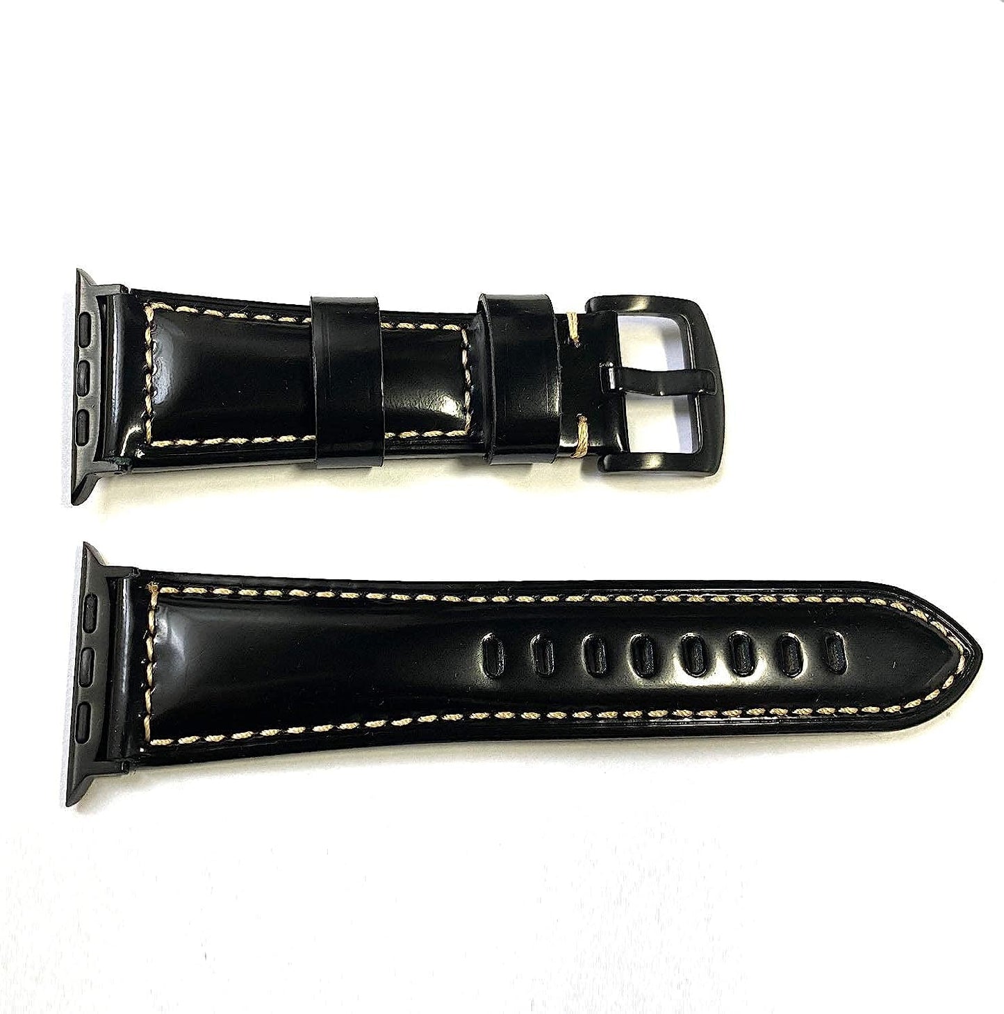 BOTOMALL Compatible with Apple Watch Ultra Band Leather 49/45/44/42Mm 41/40/38Mm Series 8 7 SE 6 5 4 3 2 1 Premium Vintage Leather Replacement Straps for Iwatch Men Women  BOTOMALL Oilwax Black 49mm 45mm 44mm 42mm 