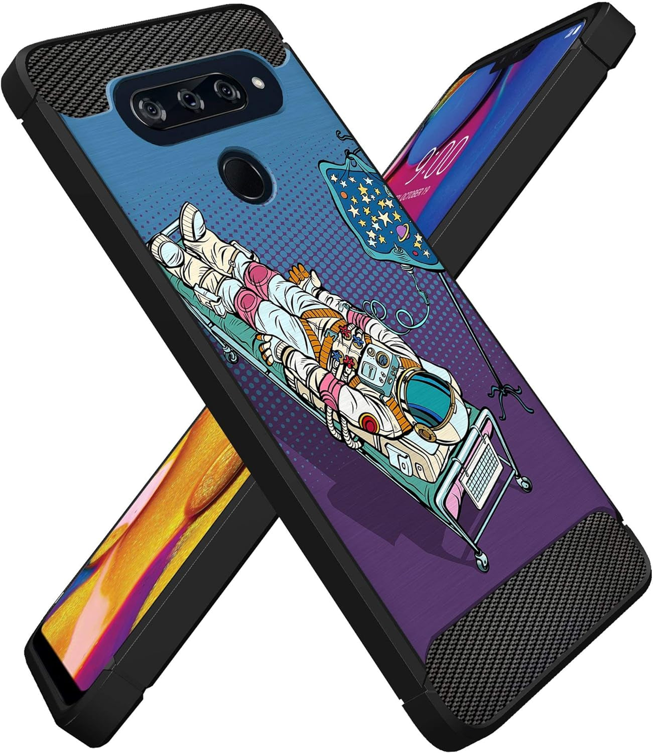 Casesondeck Case Compatible with [LG G8 Thinq/Lg G8] Pictorial Patterned TPU Design Case Flexible Slim and Elegant (Astronaut)  CasesonDeck   