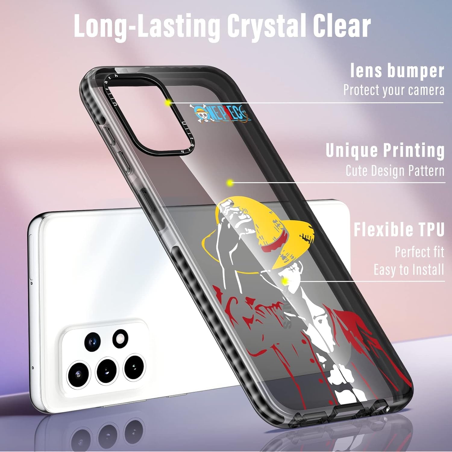 Ulirath for Samsung Galaxy A53 5G 6.5" Case Cartoon Straw Hat Character Designer Pattern Cover Cool Funny Fashion for Girly Girls Kids Boys Bumper Soft Protective Phone Cases for A53 5G  Ulirath   