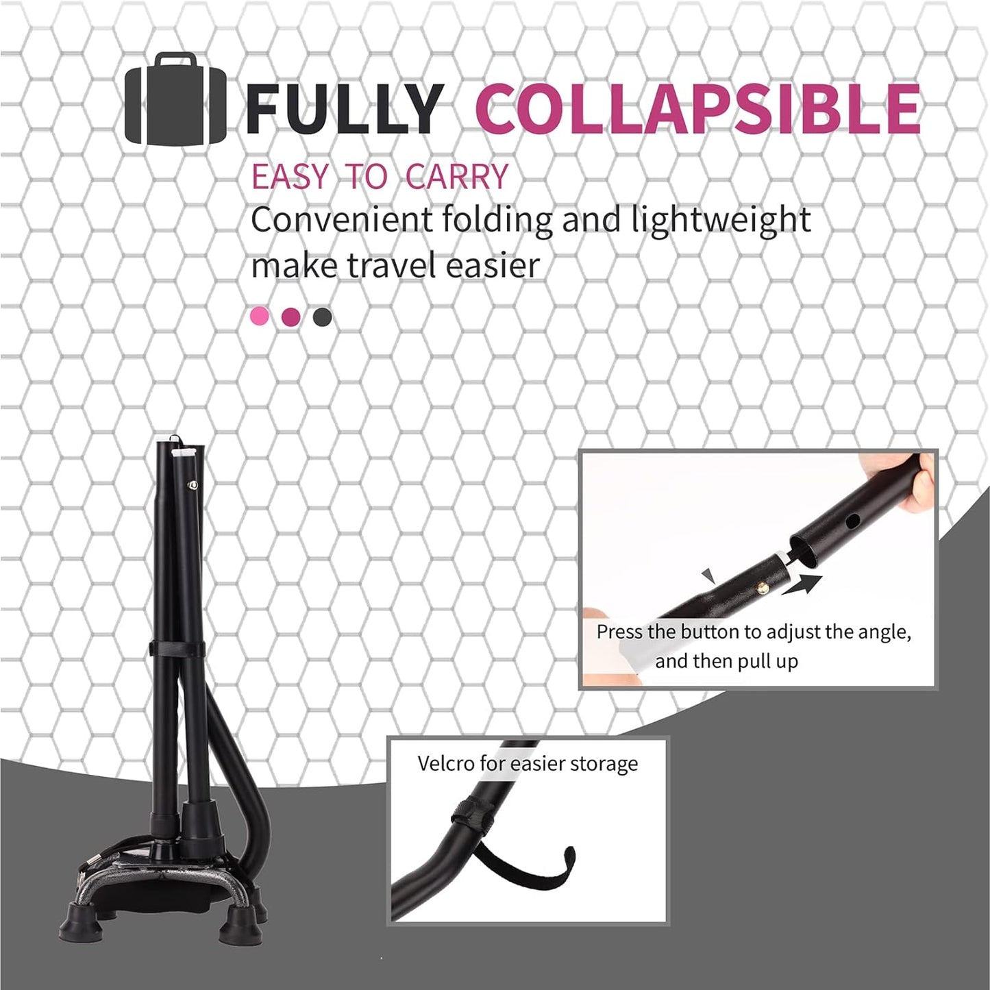 LIXIANG Walking Cane 3 In1 - Adjustable Lightweight Walking Sticks from 29-37 Inches,Balancing Mobility Aid for Men and Women  LIXIANG   