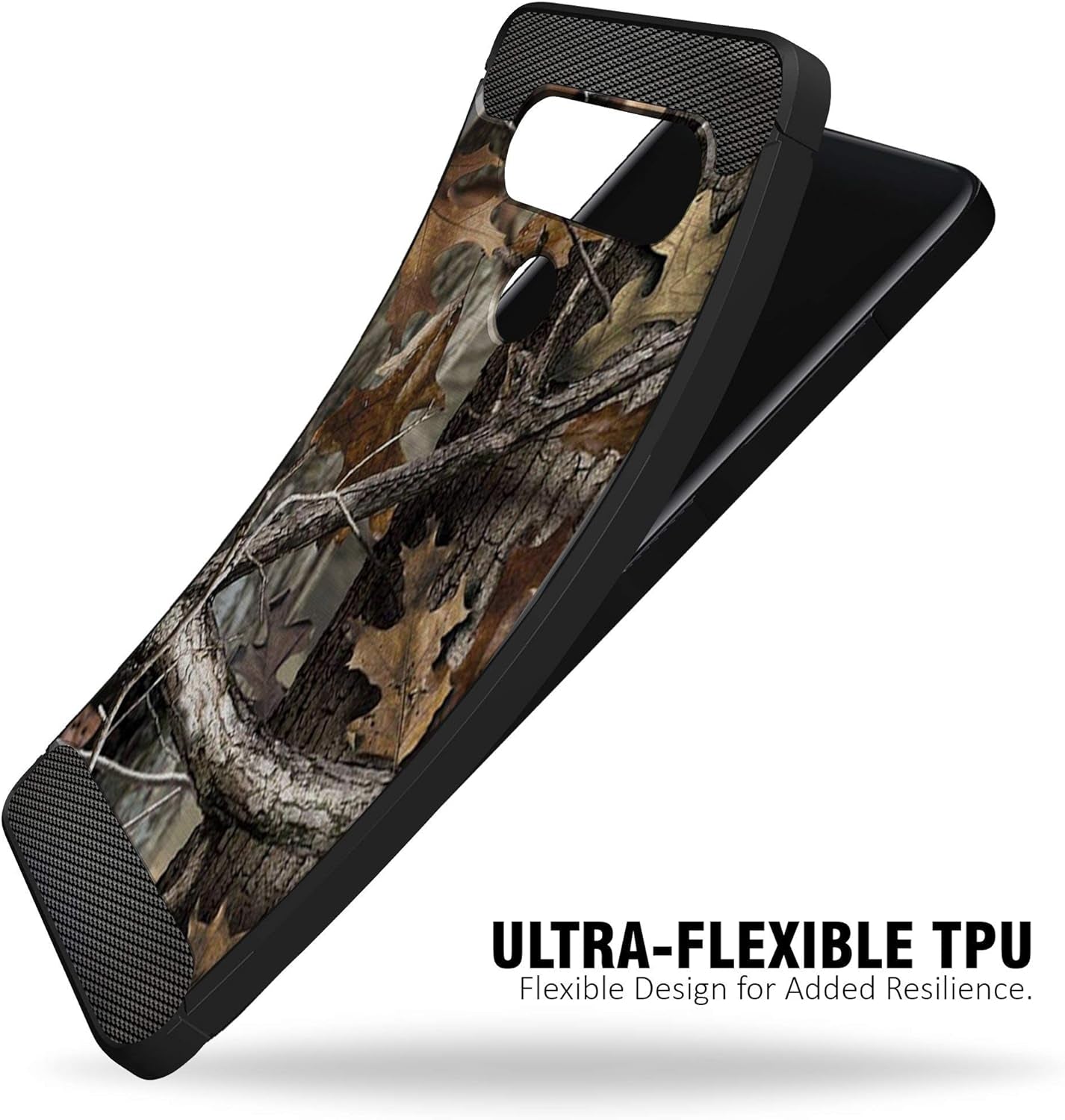 Casesondeck Camo Case Compatible with LG V40 Thinq, Carbon Fiber Texture Slim Fitted Matte Cover with Design(Tree Camo)  CasesonDeck   