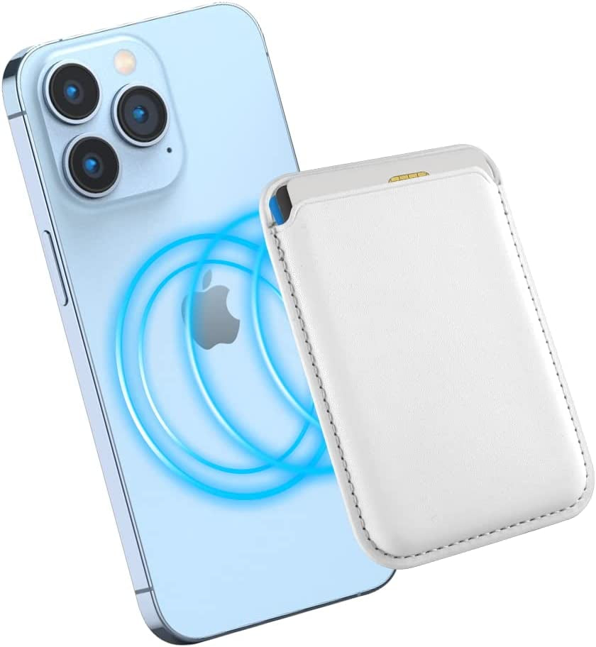 Magnetic Card Wallet Holder with Magsafe for Iphone 14 Pro Max/14 Plus/14 Pro/14, for Iphone 13 Pro Max/13 Pro/13/13 Mini, for Iphone 12/12 Pro/12 Max/12 Mini,Midnight  TWZKG White  
