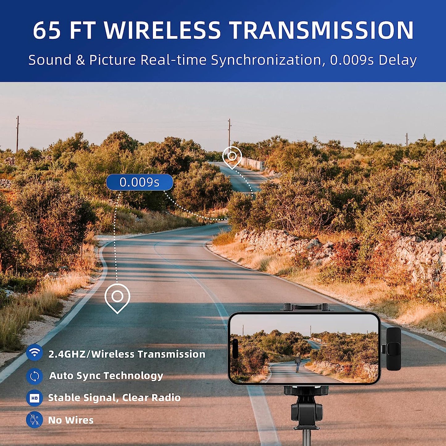 Javik 2 Pack Wireless Lavalier Microphone for Iphone Ipad Noise Reduction Clip on Microphone Auto Sync Mini Lapel Microphone for Video Recording, Youtube, Interview, Vlog, Tiktok, Live  Javik   