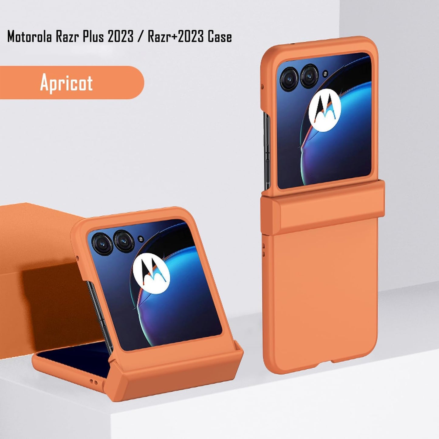 Designed Case for Moto Razr plus 2023 Case,[Full Cover Hinge Protection][Hard PC Slim Phone Case][Support Wireless Charging][Shockproof Anti-Slip] for Motorola Razr+ 2023 5G 6.9" (Apricot)  ZMPHG   