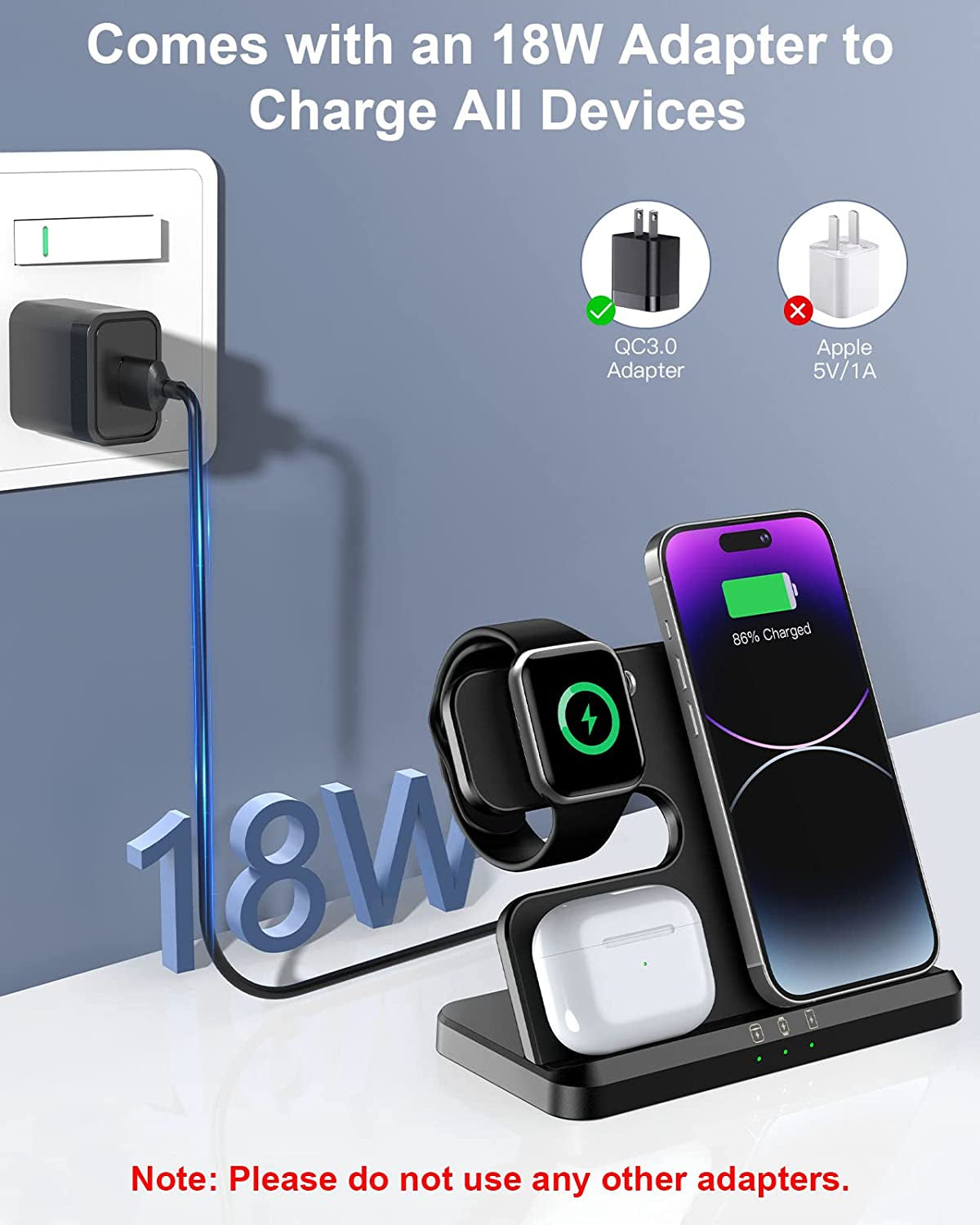 𝟮𝟬𝟮𝟯 𝗡𝗲𝘄 Wireless Charging Station 3 in 1 Wireless Charger for Iphone 14 13 12 11 Pro Max/X/8 Charging Station for Multiple Devices for Apple Watch Ultra SE 8 7 6 5 4 3 2 for Airpods Pro 3 2  Guanyu(Dongguan) Intelligent Technology Co.,Ltd   