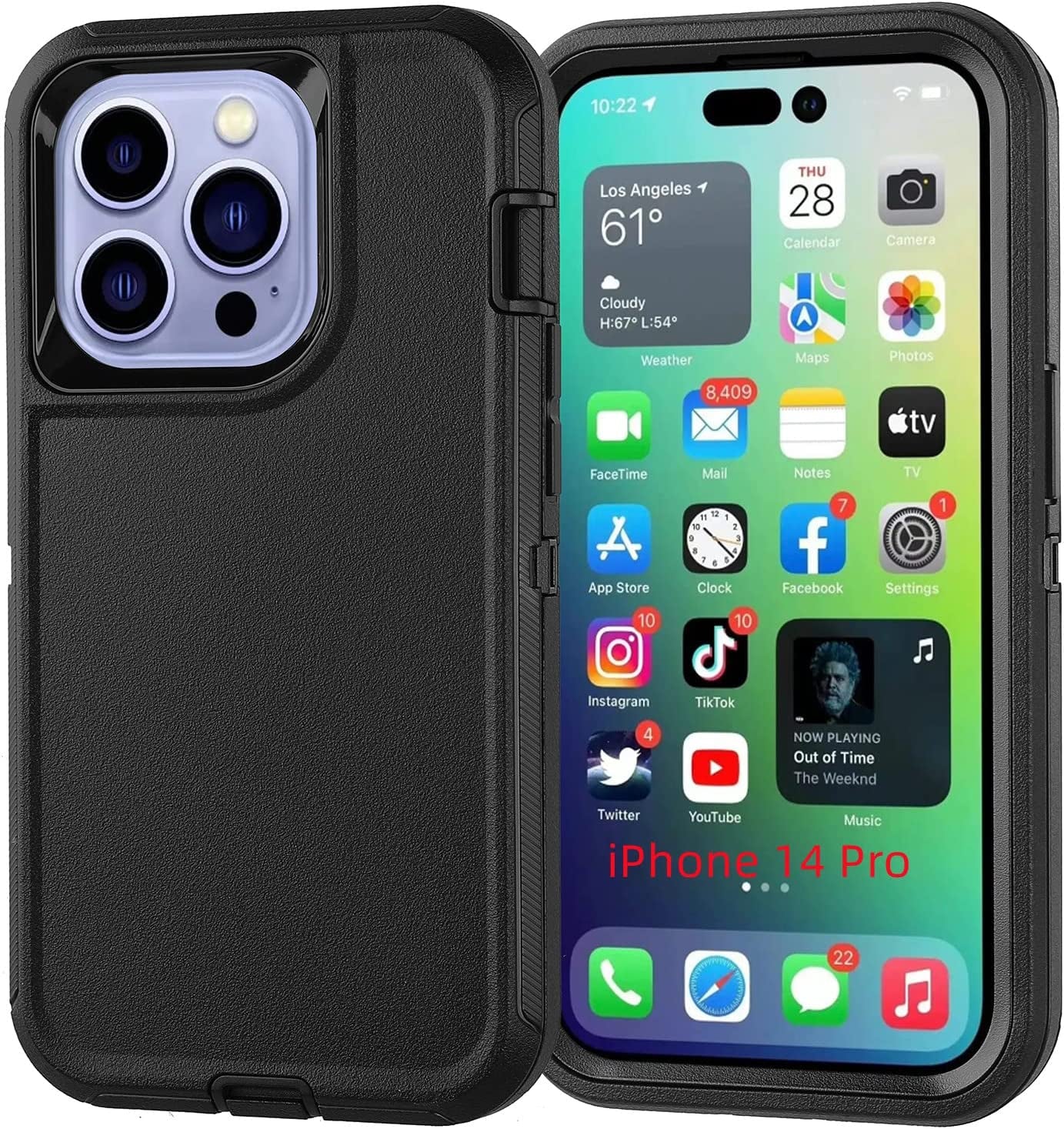 Compatible with Iphone 14 Pro Max Case Heavy Duty Protective Phone Case,Military Grade Full Body Protection Shockproof/Drop Proof Durable Phone Cover for Apple Iphone 14 Pro Max 6.7" Red/Black  droperprote Black iPhone 14 Pro 