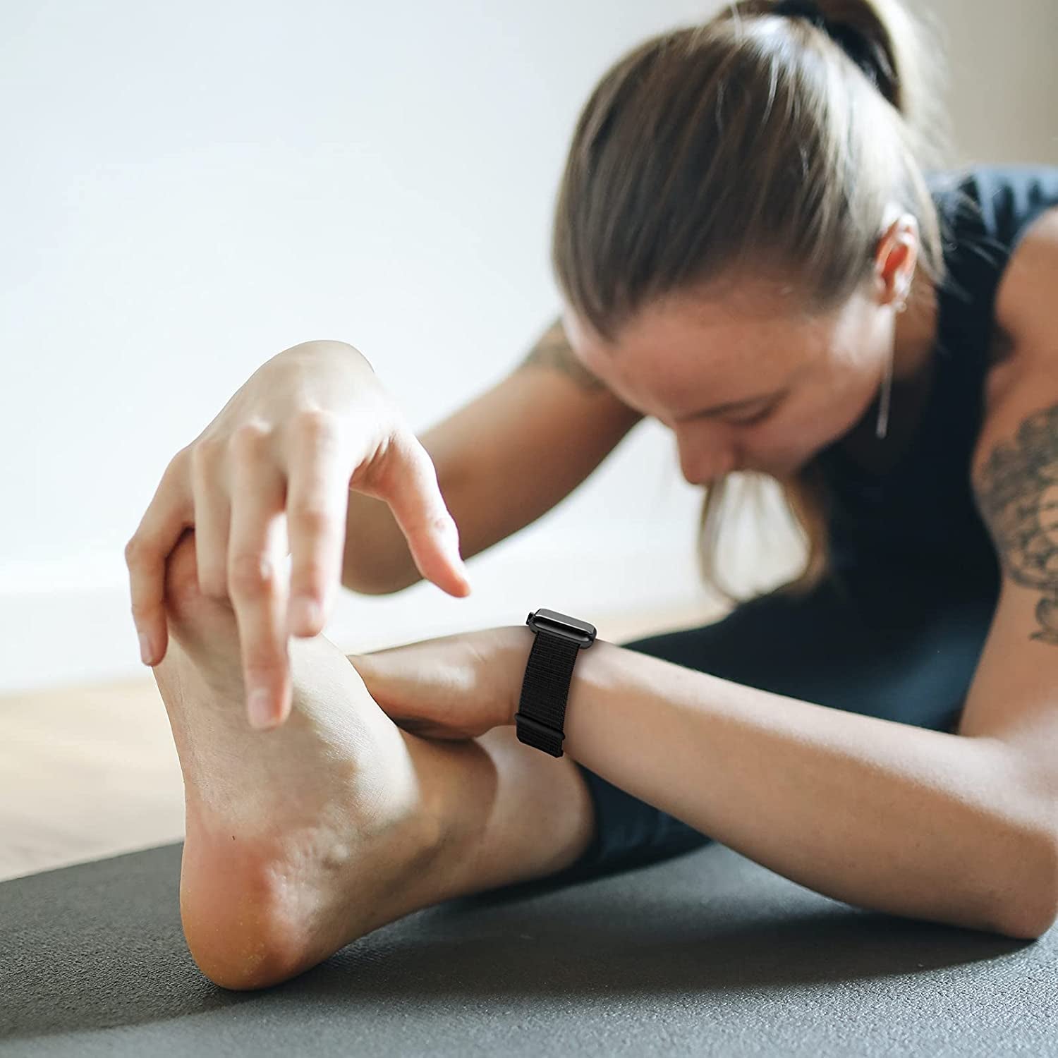 Oxwallen Sport Loop Nylon Band Compatible with Apple Watch 7/8 Ultra 49Mm 45Mm 42Mm 44Mm, Comfortable Braided Strap Women Men Competible for Iwatch SE & Series 7/8 6 5 4 3, Black  OXWALLEN   