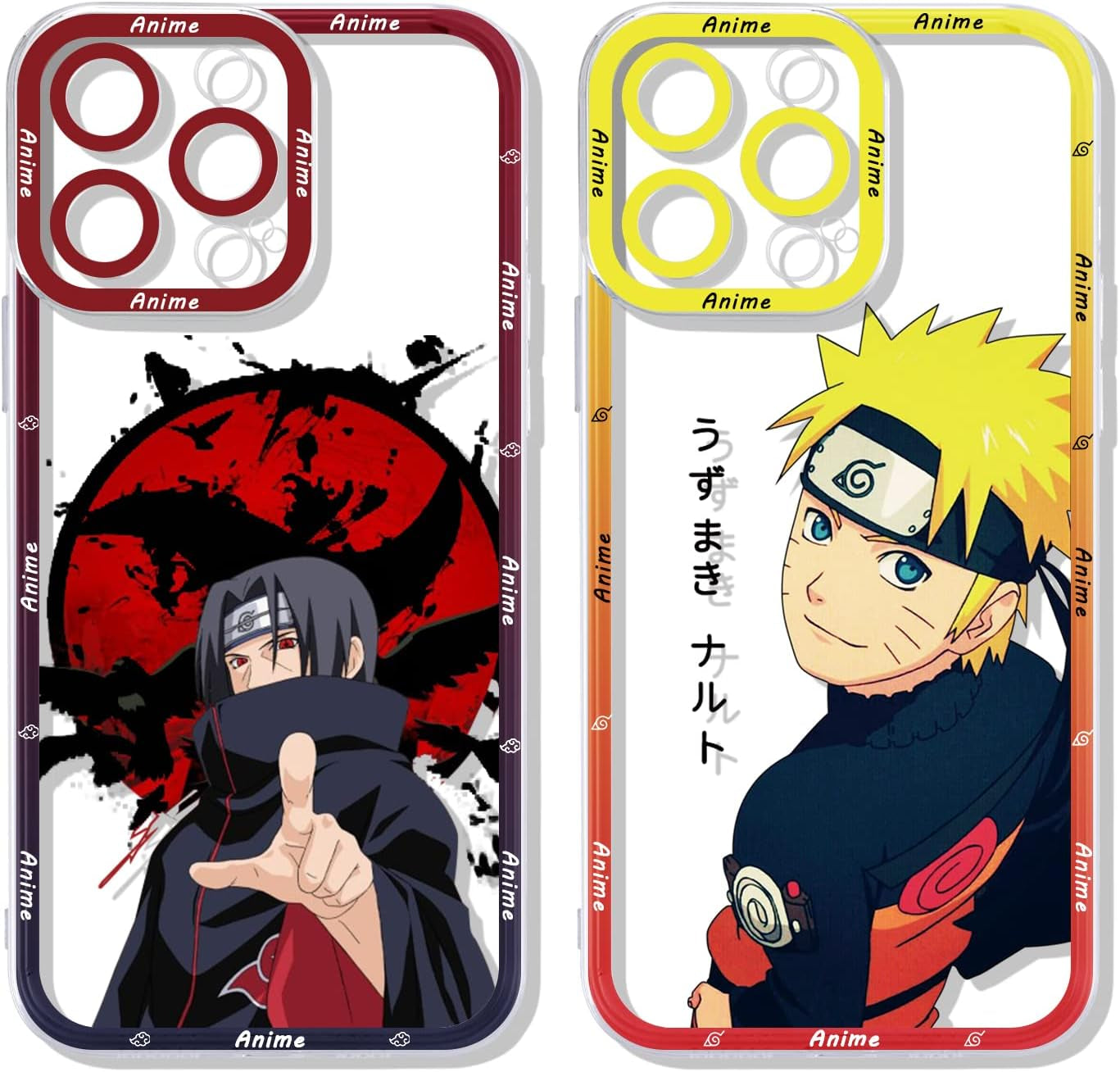 2 Pack Japanese Anime Case for Iphone 13 Mini Clear Case 5.4", Cool Manga Cute Pattern Design, Cartoon Character Cases for Men Boys Women Girls Kids, Soft TPU Funda Para Iphone13 Mini, Transparent  ZXT US Iphone 14 Pro Max  