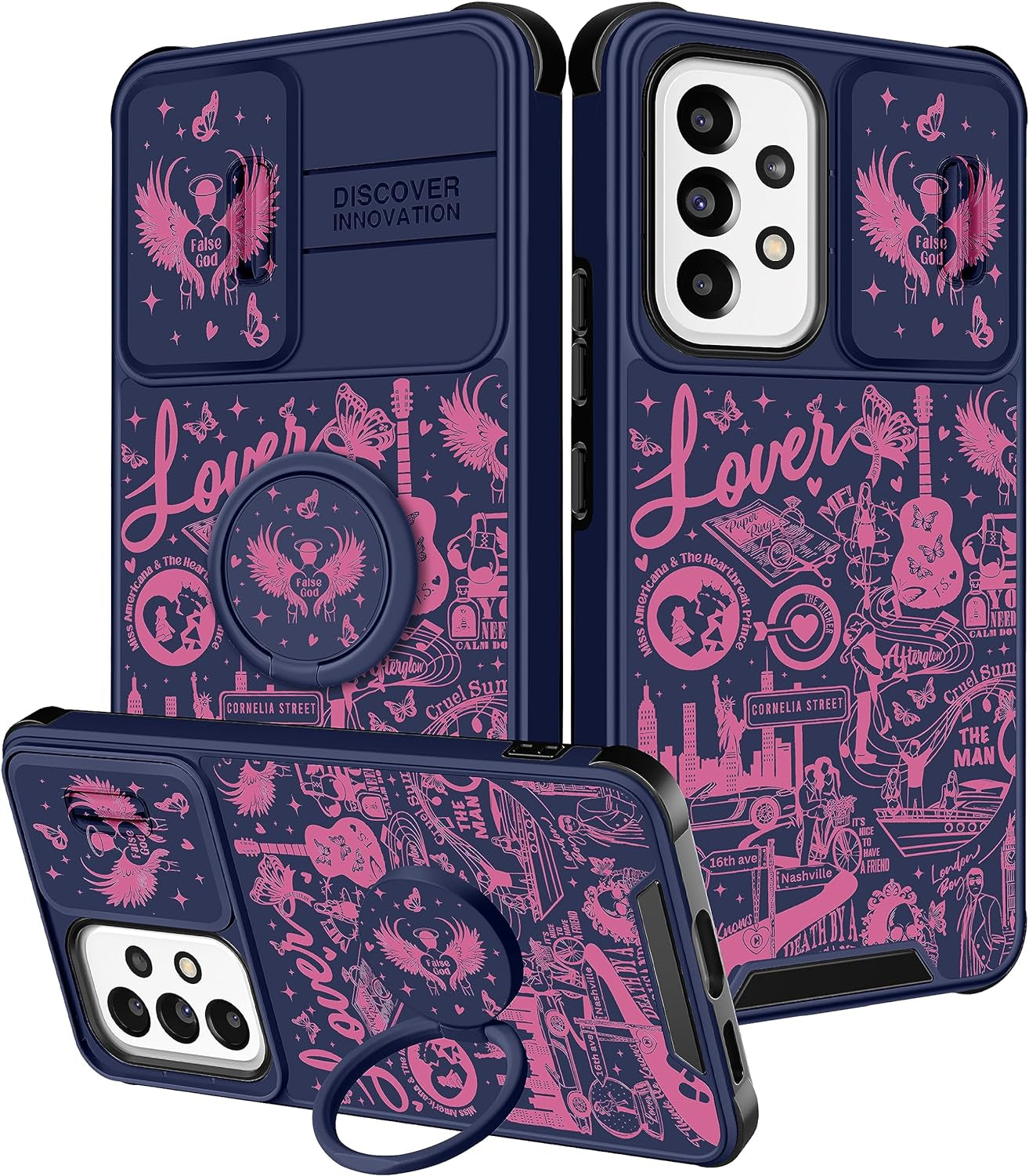 Oqpa for Samsung Galaxy A53 5G Case Cute Cartoon for Women Girly Girls Boys Kids Kawaii Funny Samsung A53 Phone Case Cover with Camera Cover+Ring Holder for Galaxy A53 5G, Happy Miki  meitong2020 Taile Lover  