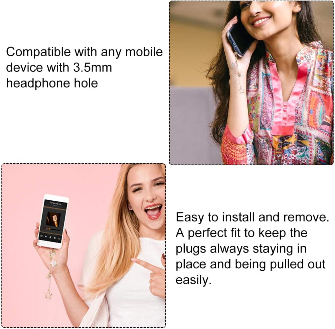 Hemobllo 3Pcs Cell Phone Dust Plug Cute Star Dust Plug Charm Earphone Anti-Dust Plug for Phone Headphone Smartphone Earphone 3.5Mm  Hemobllo   