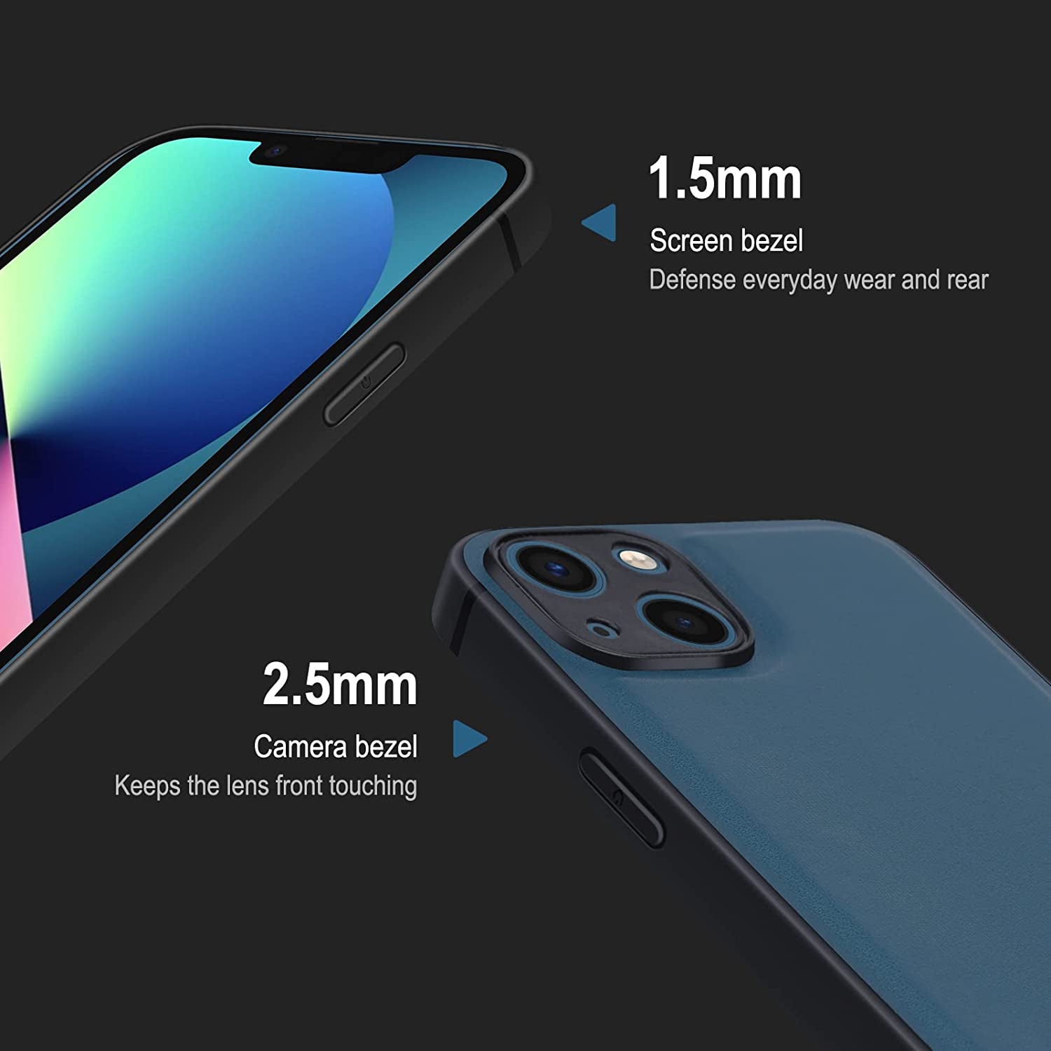 DK177 [2 in 1] Magnetic Leather Case for Iphone 13 + Card Holder Wallet, Magnetic PU Leather Card Holder Shockproof Protective Cover Compatible with Magsafe 6.1 Inch, Blue  DK177   