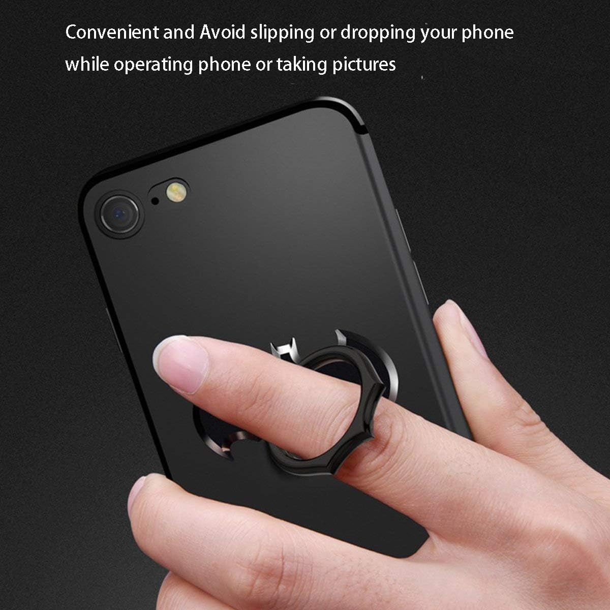 NILSTOREY Cell Phone Ring Holder, Bat 360° Rotation Ring Stand Holder, Metal Finger Grip Kickstand for Iphone, Samsung, Smartphones and Ipads (Black)  NILSTOREY   