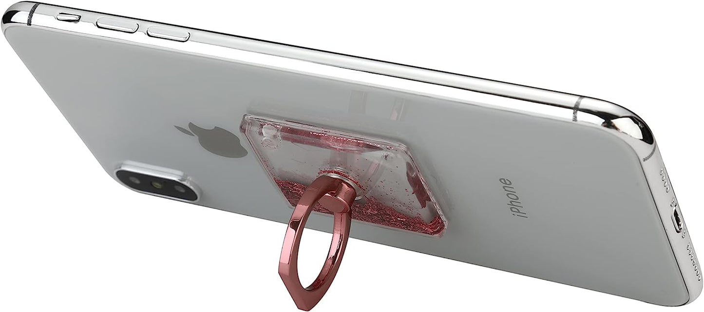 LAX Gadgets Cell Phone Ring Holder - Finger Ring for Phone Case - 360° Rotation Secure Back Grip, Stand, Holder for All Smartphones Including Iphone & Android Phone - Glitter Rose Gold  LAX Gadgets   