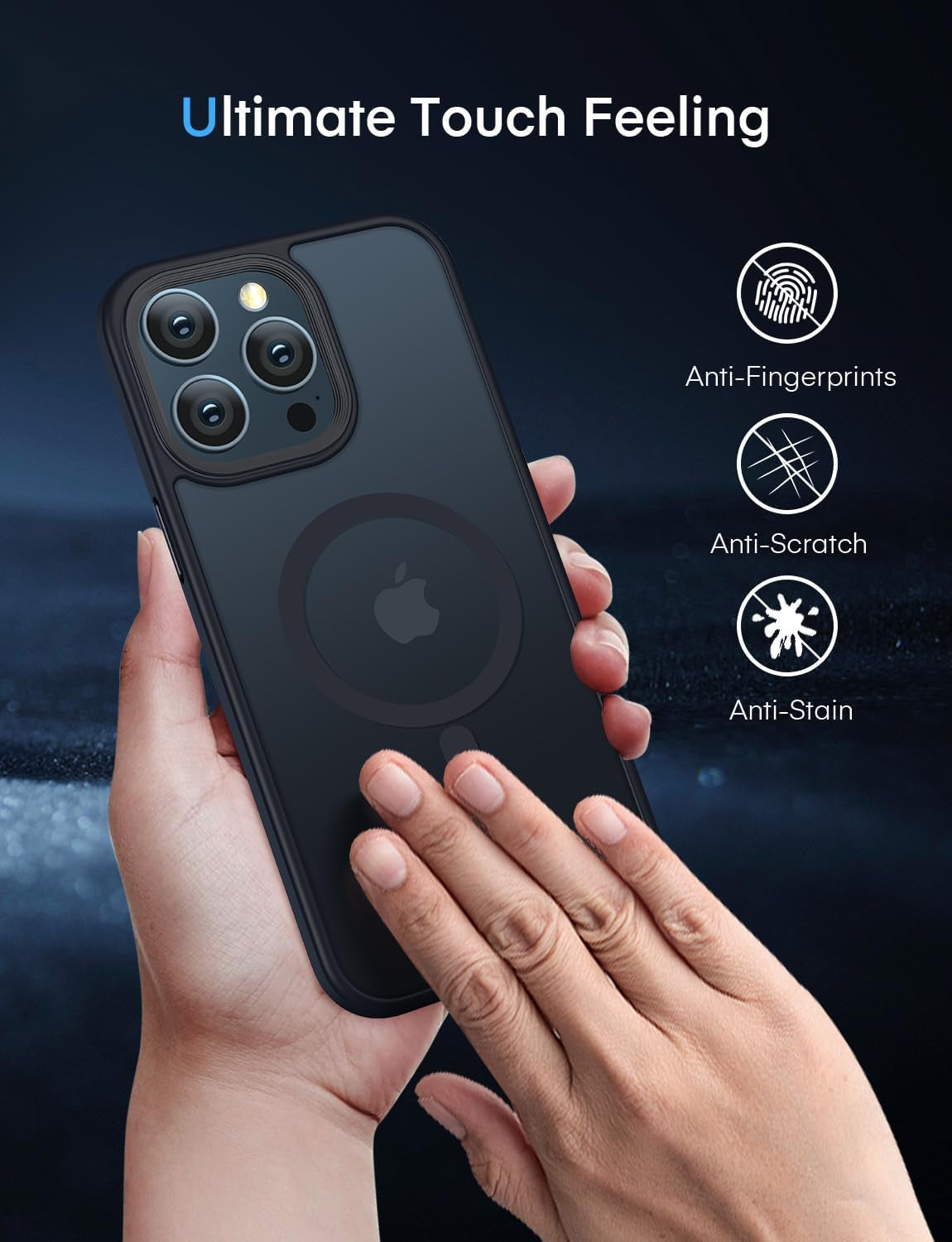 Mgnaooi Magnetic Case for Iphone 14 Pro Max Case [Mil-Grade Drop Tested & Compatible with Magsafe] Translucent Matte Back with Aluminum Alloy Keys, Shockproof 14 Pro Max Phone Case 6.7 Inch, Black  Mgnaooi   