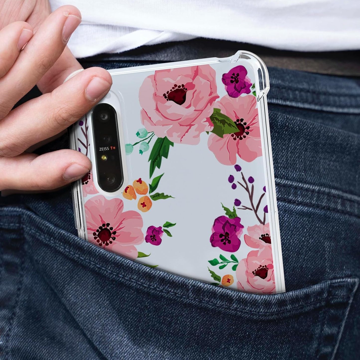 DNTMZIN for Google Pixel 5A Case, Clear TPU Bumper Women Girl Phone Case, Flower Soft & Flexible Shockproof Floral Women Phone Cover,Prevent Watermarks A01-Elegant Peonies,6-Gg5A-01  DNTMZIN   