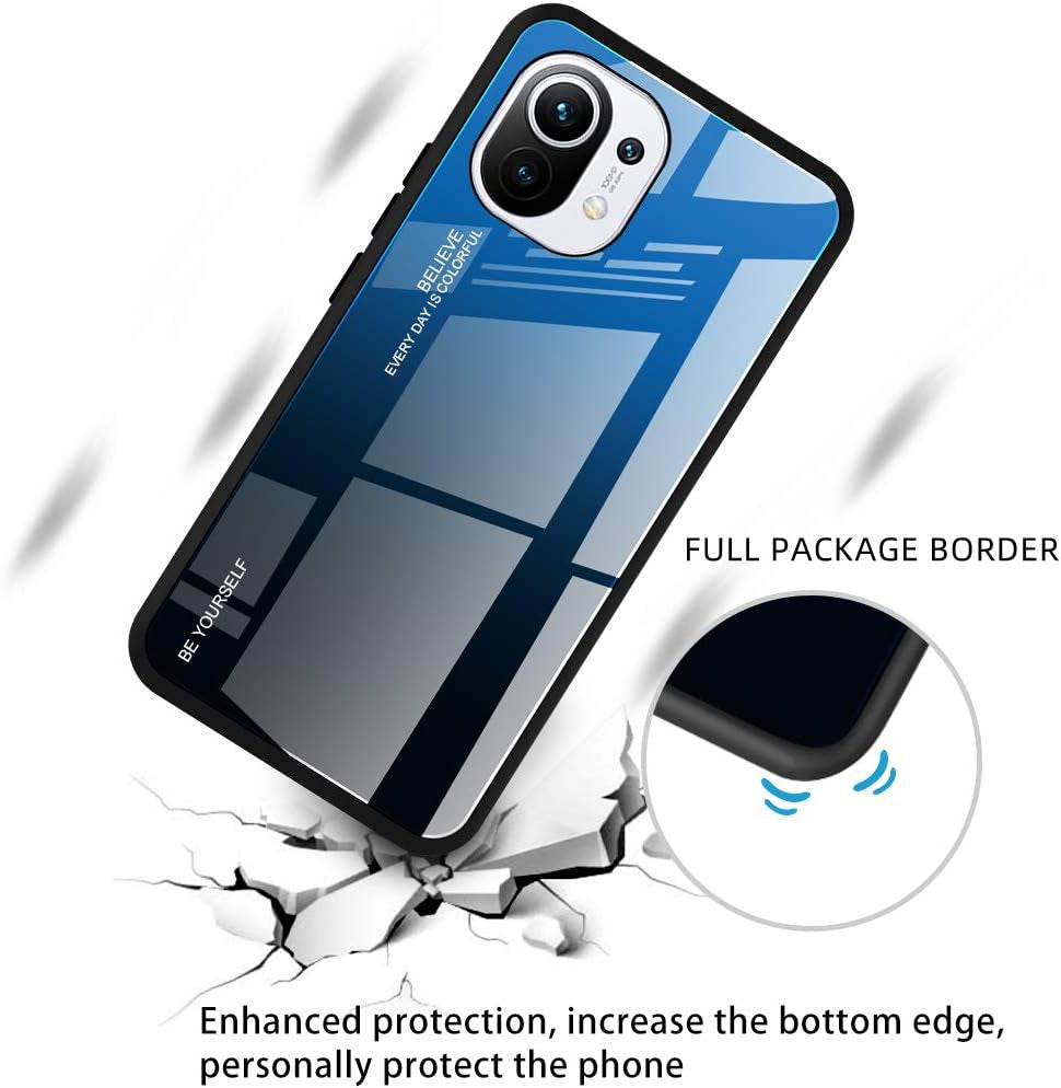 EASSGU Case for Xiaomi Redmi 10 2022 Is Made of Soft TPU Border Tempered Glass Back Cover Drop Resistant Scratch Resistant Purple Red  EASSGU   