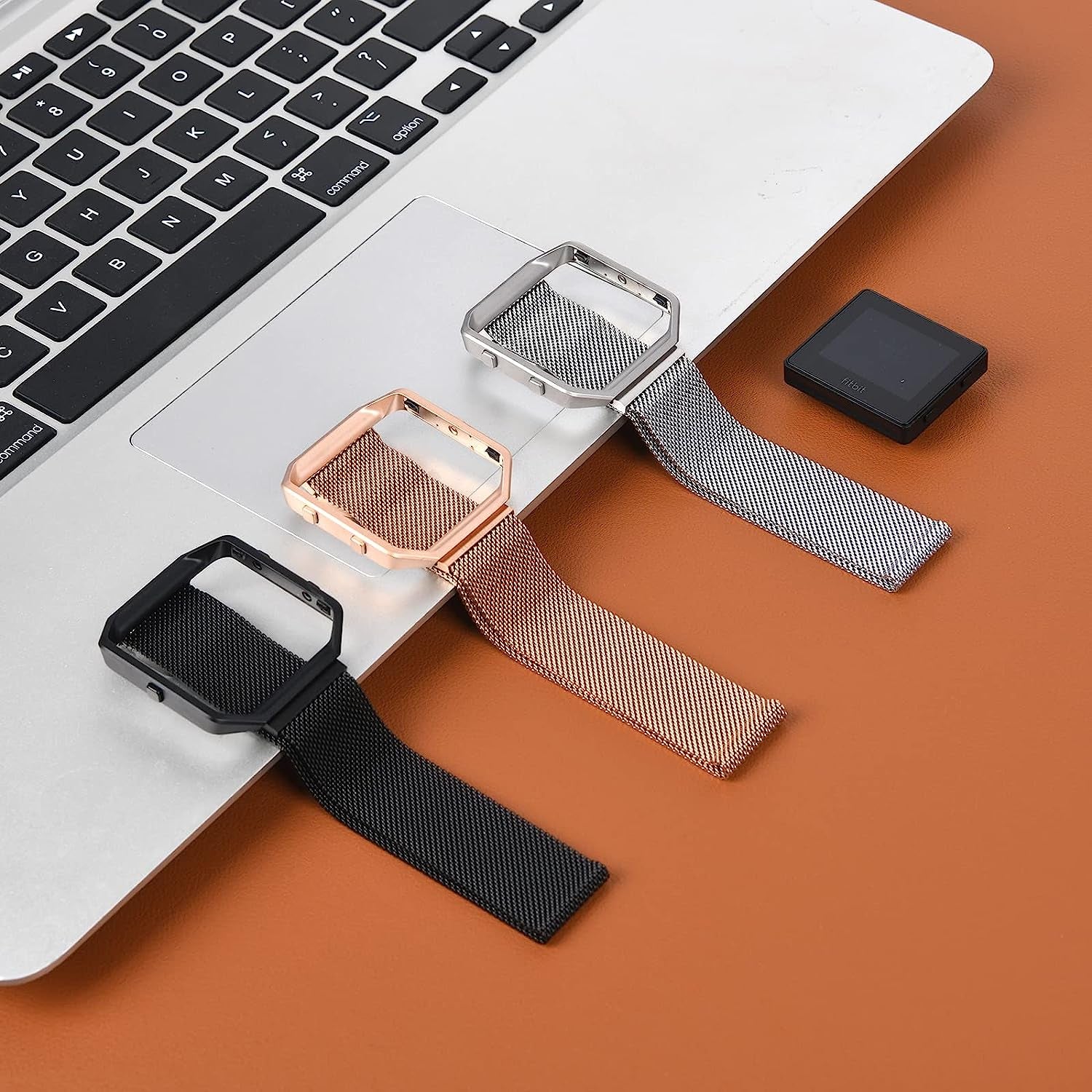 Wongeto Metal Band Compatible with Fitbit Blaze Bands with Metal Frame,Stainless Steel Mesh Loop Adjustable Wristband Replacement Strap for Women Men Compatible with Fitbit Blaze  Wongeto   