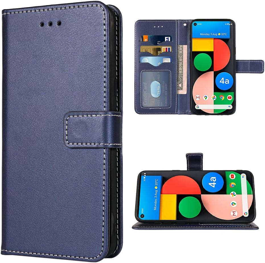 FDCWTSH Compatible with Google Pixel 4A 5G 6.2 Wallet Case Wrist Strap Lanyard Leather Flip Cover Card Holder Stand Cell Phone Cover for Pixel4A5G UW Pixel4A 5G Pixle A4 G5 Pixle 4A5G 5XL Rose Gold  FDCWTSH Blue  