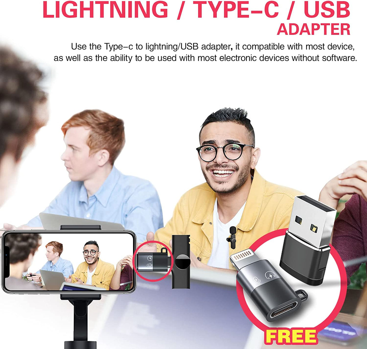 Aisizon Wireless Clip Mic, Wireless Lavalier Microphones, Lapel Clip-On Microphone, for Smartphone, Laptop, Video Recording, Tiktok, Facebook Live, Youtube Live Stream  Aisizon   