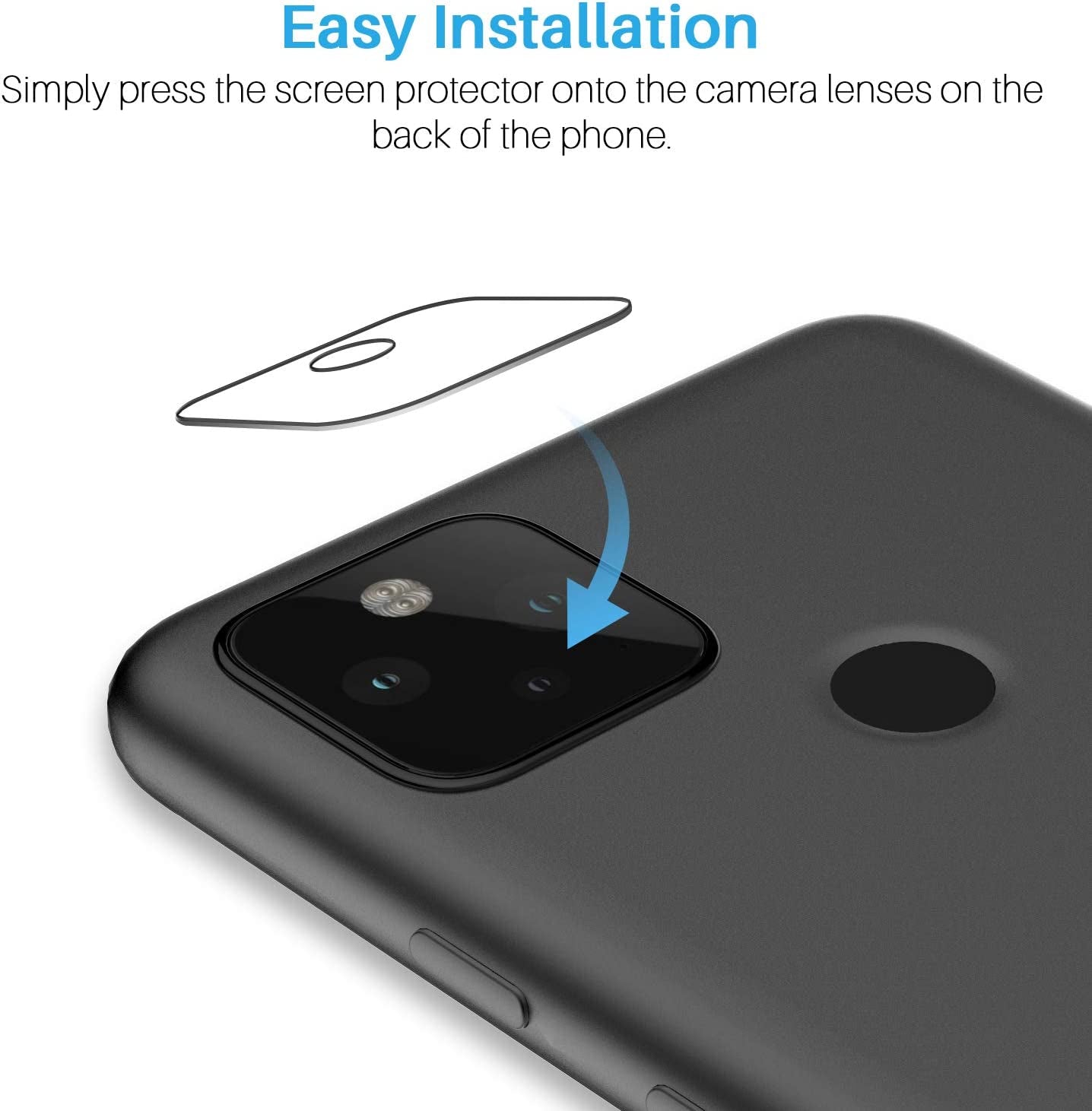 6 Pack LK 3 Pack Screen Protector + 3 Pack Camera Lens Protector for Google Pixel 5, Tempered Glass, Easy Frame Installation, HD Ultra-Thin  LK   