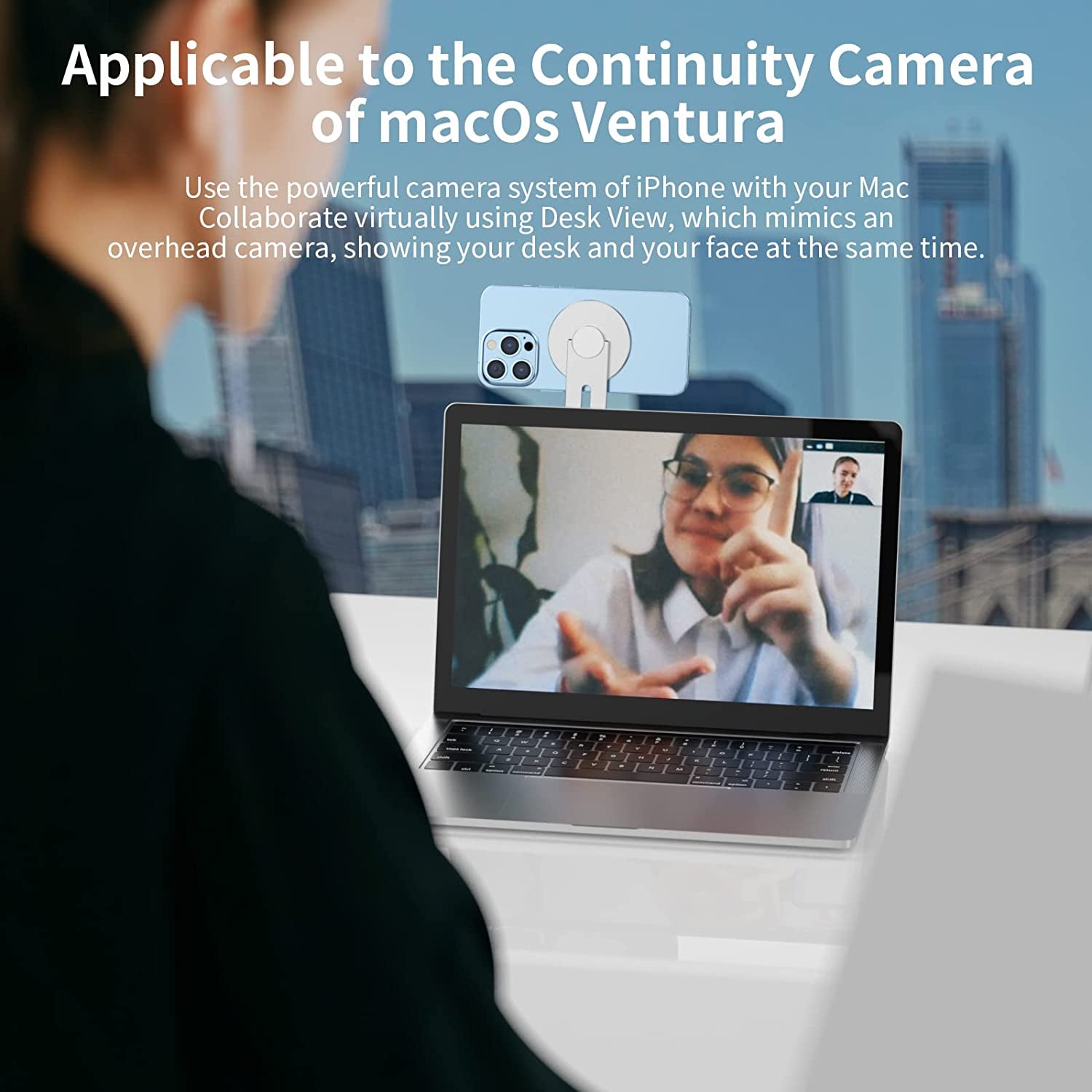 Ubeesize Magnetic Laptop Phone Holder, 180° Adjustable Continuity Camera Mount for Magsafe Iphone 14 13 12 Series, for Ios 16 & Macbook Macos 13 Ventura, Compatible with Tesla Model 3 Model Y  UBeesize   