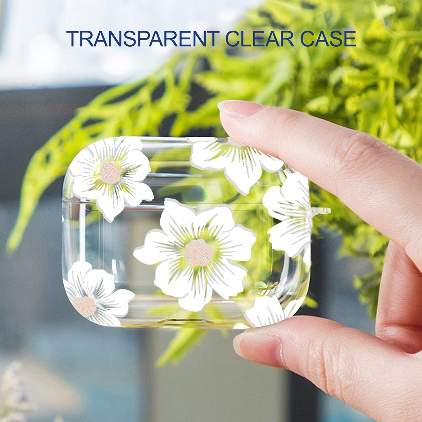 Maxjoy for Airpods Pro Case Cover, Clear Flower Pro Case for Women Men Cute Soft Protective Floral Ipod Pro Case with Keychain Clip for Airpods Pro Charging Case 2019, Transparent  Maxjoy   