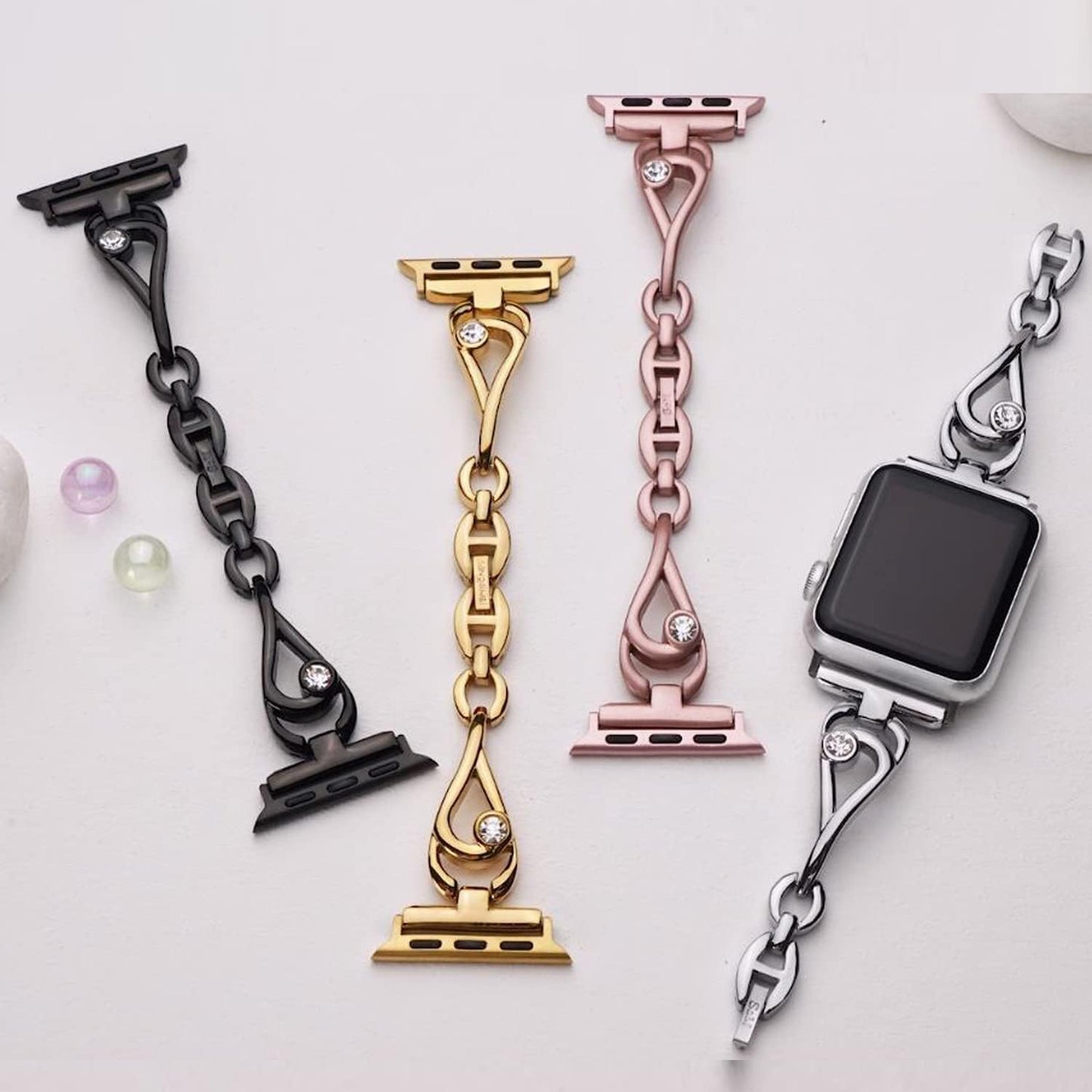 Sangamei Strap Compatible for Apple Watch Band 49Mm 45Mm 44Mm 42Mm 41Mm 40Mm 38Mm Metal Iwatch Band Replacement Series 8/7/6/5/4/3/2/1/SE Dressy Bracelet for Women  SaNgaiMEi   