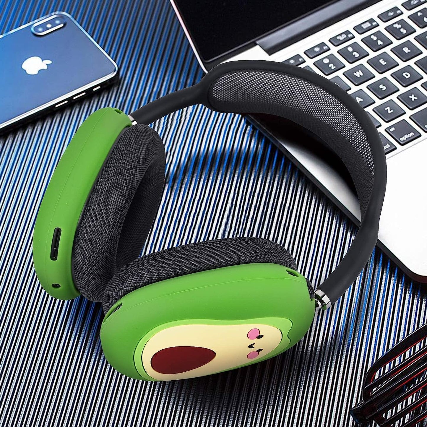 Airpods Max Cover, Cute Cartoon Funny for Airpods Max Case, Soft Silicone Airpod Max Accessories for Airpod Max Headphones Ear Pads Cushions (Avocado)  QINGQING   
