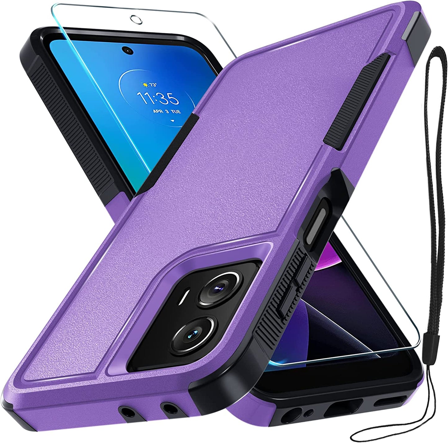 For Motorola Moto G Power 5G 2023 & Moto G 5G 2023 Case with Tempered Glass Screen Protector[1 Pack], Dual Layer Full Body Heavy Duty Rugged Shockproof Protective Phone Cover, Mint Green  RMOCR Lavender Moto G 5G 2023/G Power 5G 2023 
