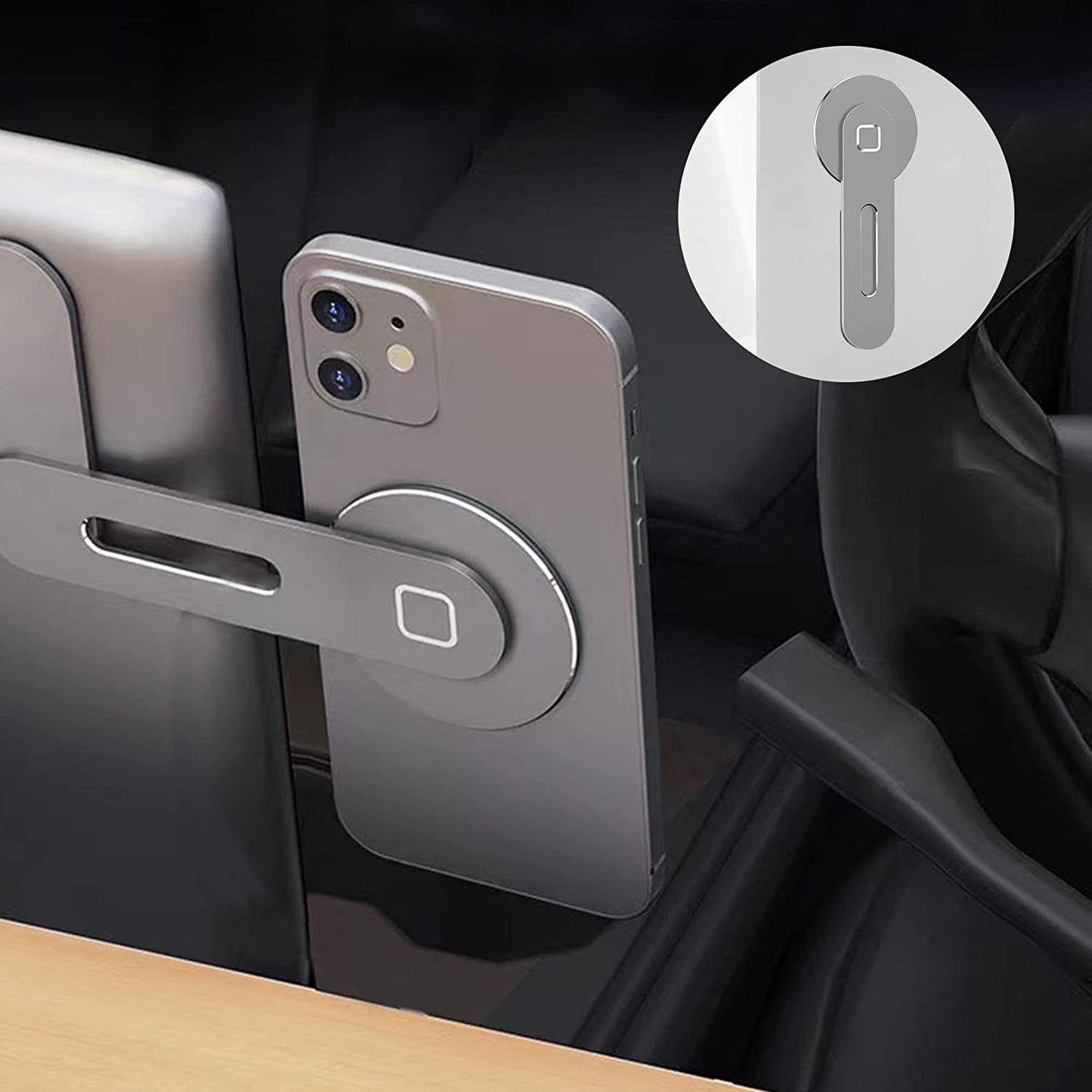 Rimoody Magnetic Phone Holder for Laptop, Car Phone Holder Mount for Tesla Model 3 Y, Laptop Phone Holder Computer Phone Holder Monitor Phone Mount - Silver  Rimoody   