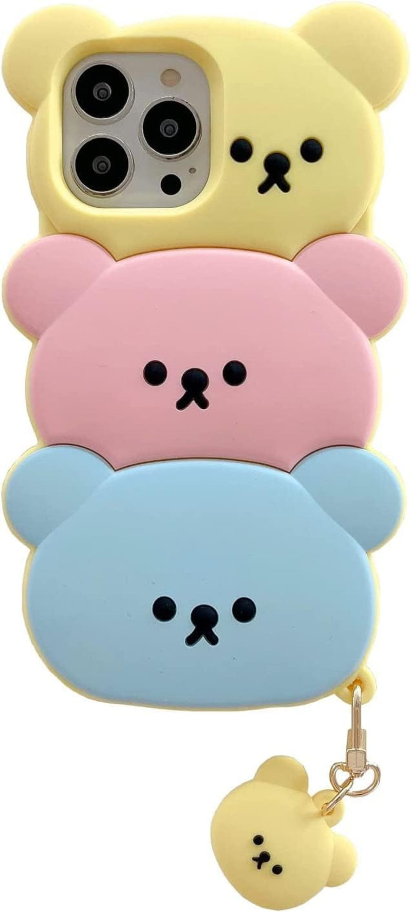 YAKVOOK Kawaii Phone Cases for Iphone 12/12 Pro,Cute Cartoon Cookies Bear Phone Case with Bubble Tea Phone Case 3D Iphone 12/12 Pro Case Soft Silicone Shockproof Cover for Women Girls  Yatchen Bear Candy Iphone 14 Pro 