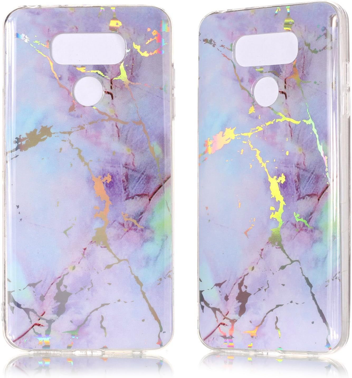 DAMONDY for LG G6 Case,3D Shiny Marble Glitter Ultra Thin Slim Back Skin Full Body Protective Soft TPU Rubber Bumper Case Phone Cover for LG G6-Pink Purple  DAMONDY   