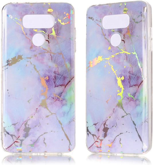 DAMONDY for LG G6 Case,3D Shiny Marble Glitter Ultra Thin Slim Back Skin Full Body Protective Soft TPU Rubber Bumper Case Phone Cover for LG G6-Pink Purple  DAMONDY   