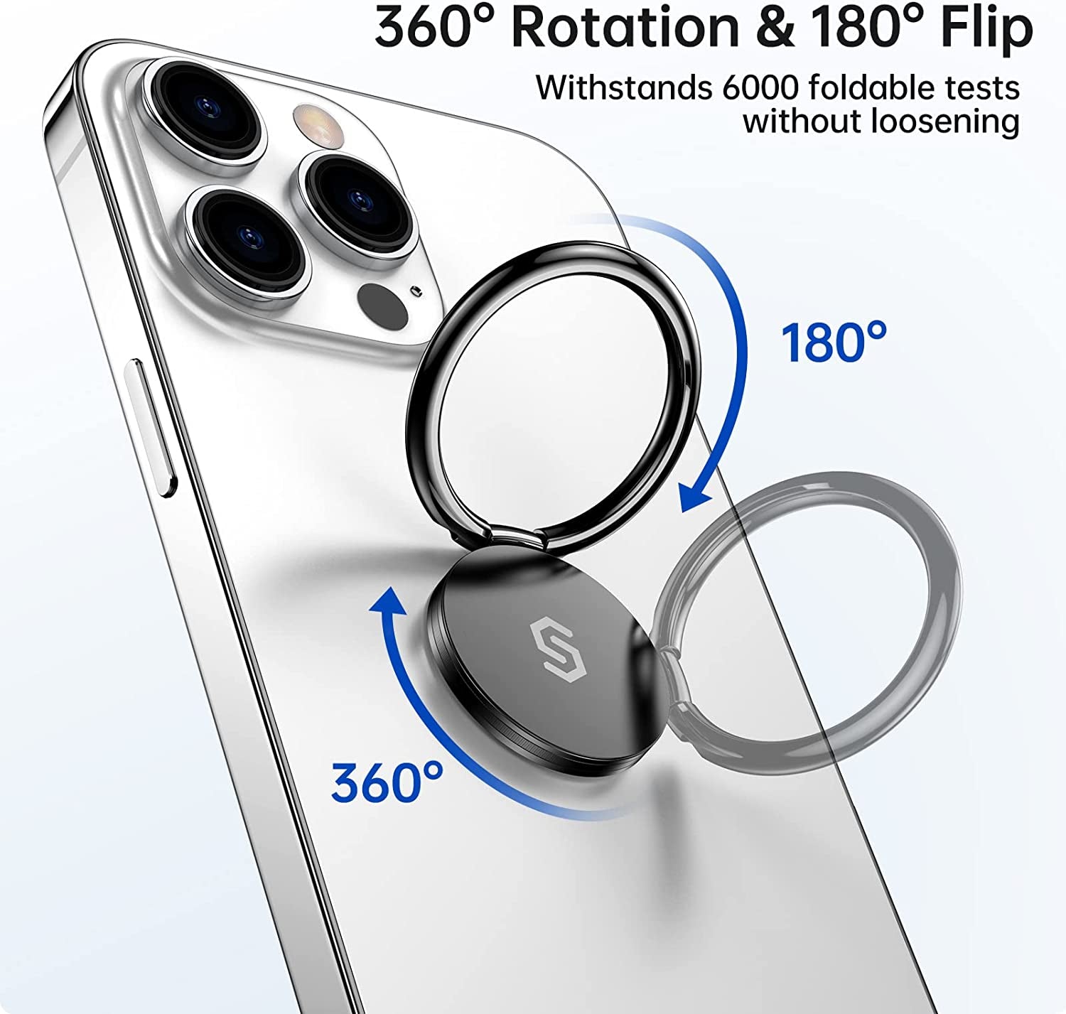 Syncwire Cell Phone Ring Holder Stand, 360 Degree Rotation Finger Ring Kickstand with Polished Metal Phone Grip for Magnetic Car Mount Compatible with Iphone, Samsung,Lg,Pixel, Smartphone Accessories  Syncwire   