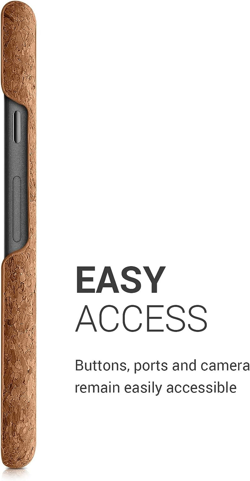 Kwmobile Case Compatible with Google Pixel 5 - Protective Cork Cover - Navigational Compass Dark Brown/Light Brown  kwmobile   