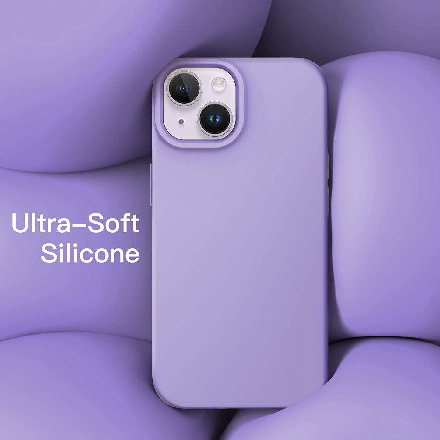Jetech Silicone Case for Iphone 14 6.1-Inch, Silky-Soft Touch Full-Body Protective Phone Case, Shockproof Cover with Microfiber Lining (Light Purple)  JETech   