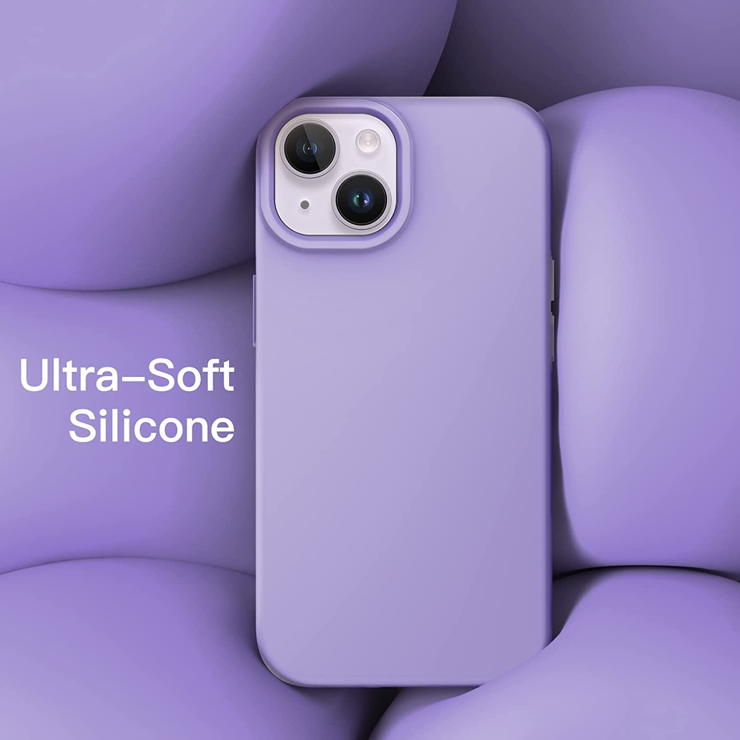 Jetech Silicone Case for Iphone 14 6.1-Inch, Silky-Soft Touch Full-Body Protective Phone Case, Shockproof Cover with Microfiber Lining (Light Purple)  JETech   