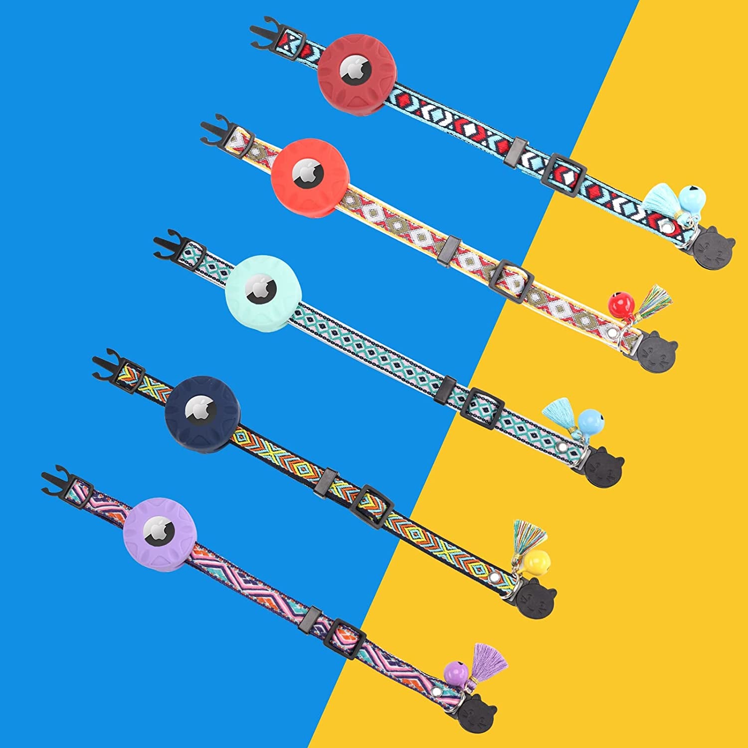 Airtag Cat Collar,Daboqed Kitten Collar Adjustable Breakaway Collar with Safety Buckle and Silicone Airtag Holder Case Compatible with Airtag Pet Collar for Female Girl Cats Male Boy Cats(Mint Green)  DaboQed   