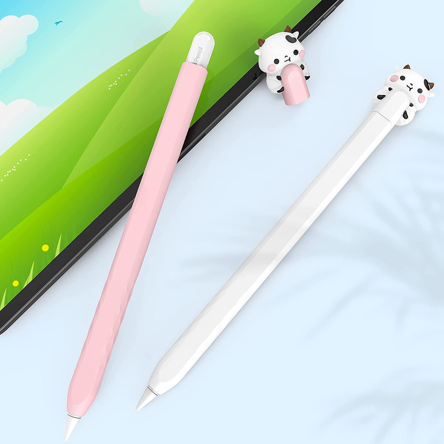 NIUTRENDZ Cute Cow Apple Pencil Case for Apple Pencil 2Nd Generation Case Silicone Protective Cover Sleeve Skin Accessories (Pink)  NIUTRENDZ   