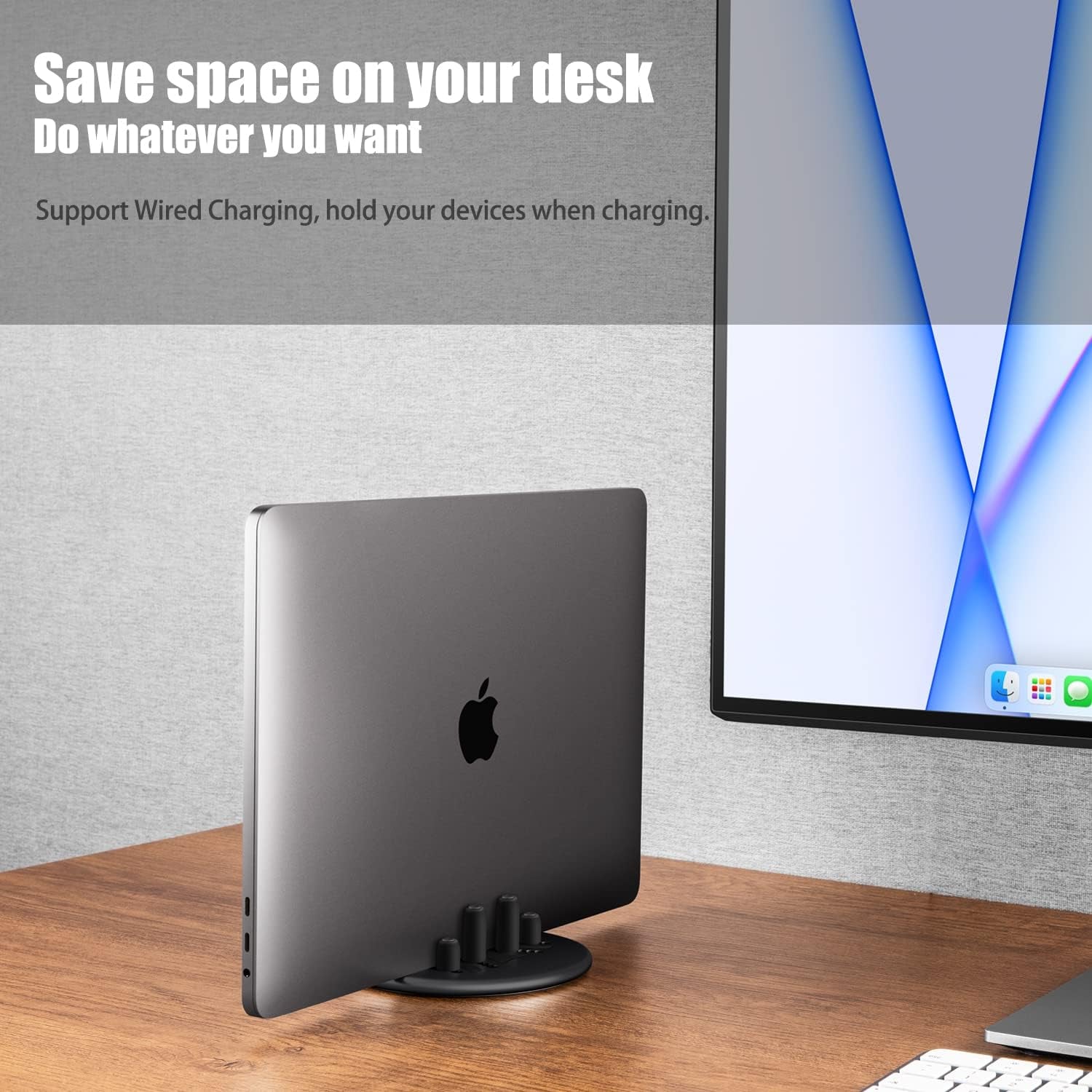 Magnetic Laptop & Mac Mini Vertical Stand Organizer, Engmolphy Magnetic Laptop Computer Holder Desktop Stand for New Retina Apple Macbook Pro/Air, Mac Mini, Apple TV, Ipad Pro and Cell Phones  enGMOLPHY   