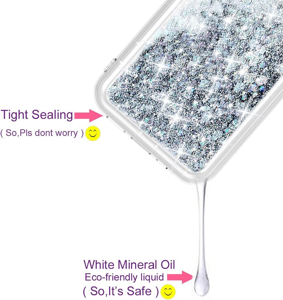 WORLDMOM Compatible with Iphone 13 Mini Case,Clear Bling Flowing Liquid Floating Sparkle Colorful Glitter Waterfall TPU Protective Phone Case Compatible with Iphone 13 Mini [5.4 Inch 2021], Silver  WORLDMOM   