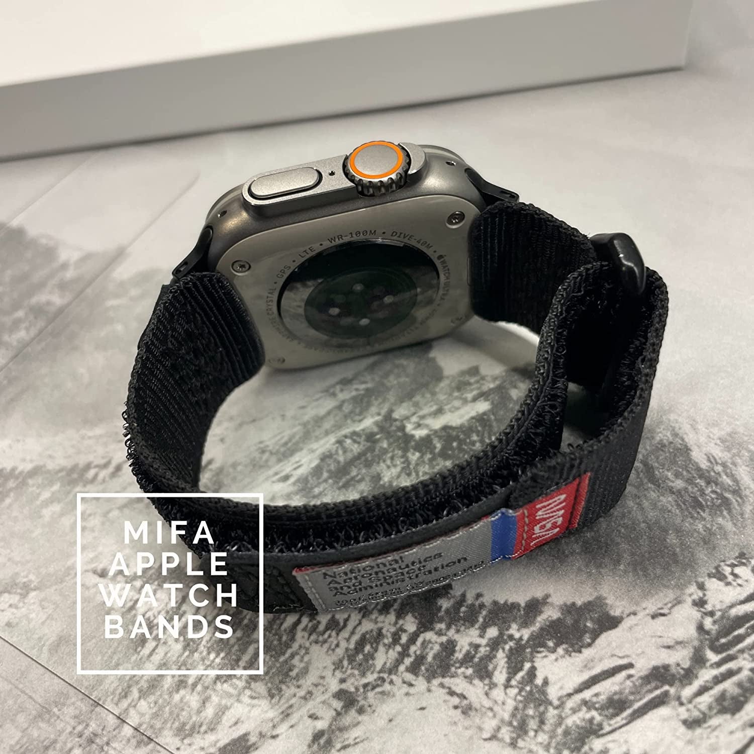 Compatible with Apple Watch Band, NASA Licensed Rugged Nylon Leather Sports Strap with Woven Loop Design for Iwatch 42Mm/44Mm/45Mm, Tough Tactical Replacement Band for Series 8/7/6/5/4/3/2/1/SE  MODERN IDEAS FROM ABROAD   