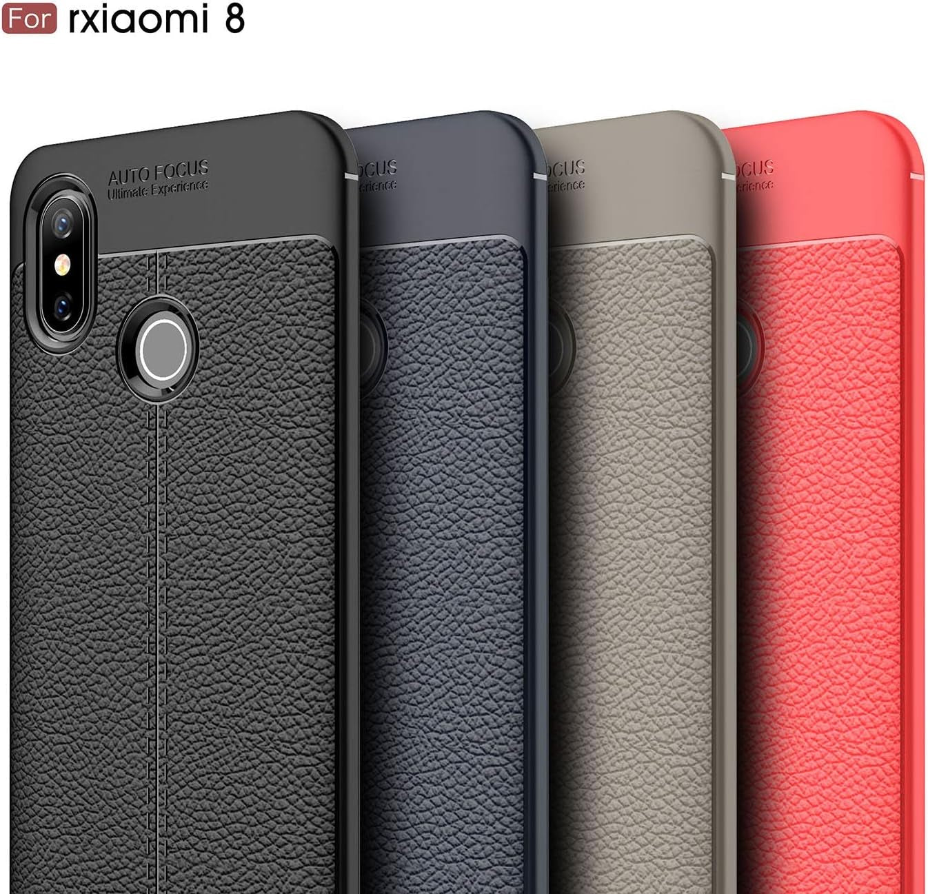 Cruzerlite Case Compatible with Cellphone Xiaomi Mi 8 Case, Flexible Slim Case with Leather Texture Grip Pattern and Shock Absorption TPU Cover Compatible with Cellphone Xiaomi Mi 8 (Black)  Mi8-PAT   