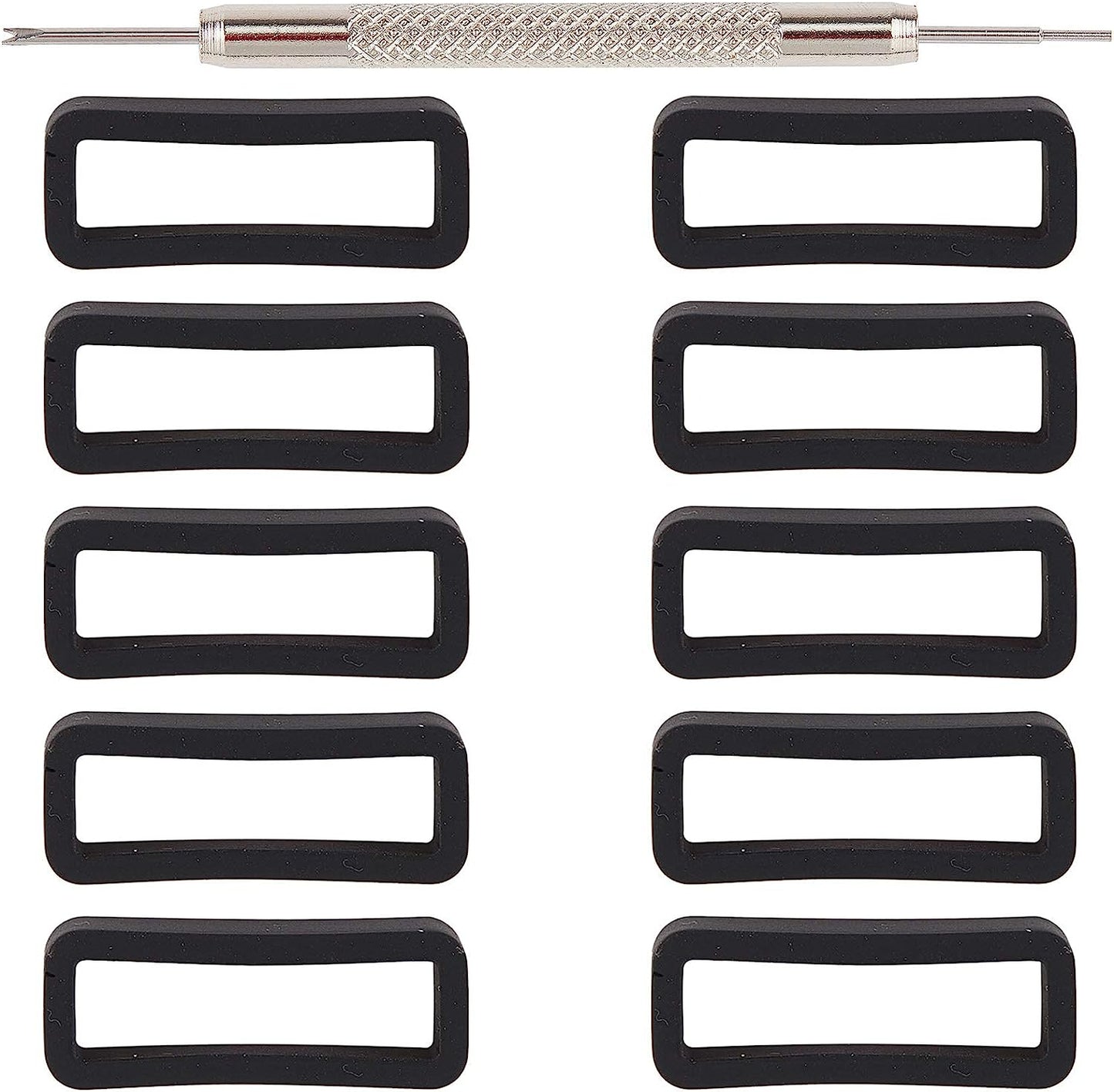GORGECRAFT 10Pcs 22Mm Rubber Replacement Watch Band Strap Loops Silicone Watch Strap Keeper Holder Retainer with Removable Tools  GORGECRAFT   