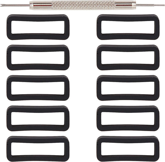 GORGECRAFT 10Pcs 22Mm Rubber Replacement Watch Band Strap Loops Silicone Watch Strap Keeper Holder Retainer with Removable Tools  GORGECRAFT   