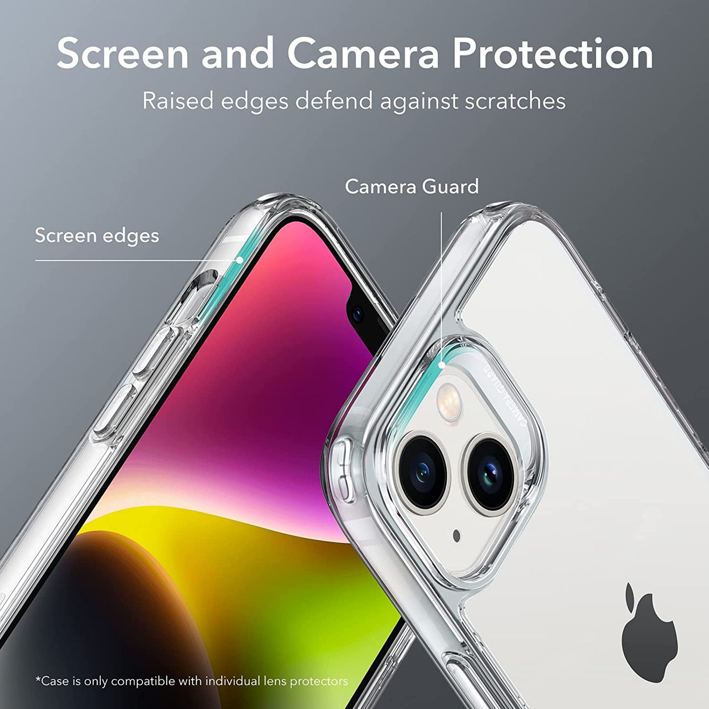 ESR for Iphone 14 Case/Iphone 13 Case, 3 Stand Modes, Military-Grade Drop Protection, Supports Wireless Charging, Slim Back Cover with Stand, Phone Case for Iphone 14/13, Metal Kickstand Case, Clear  Electronic Silk Road Corp   