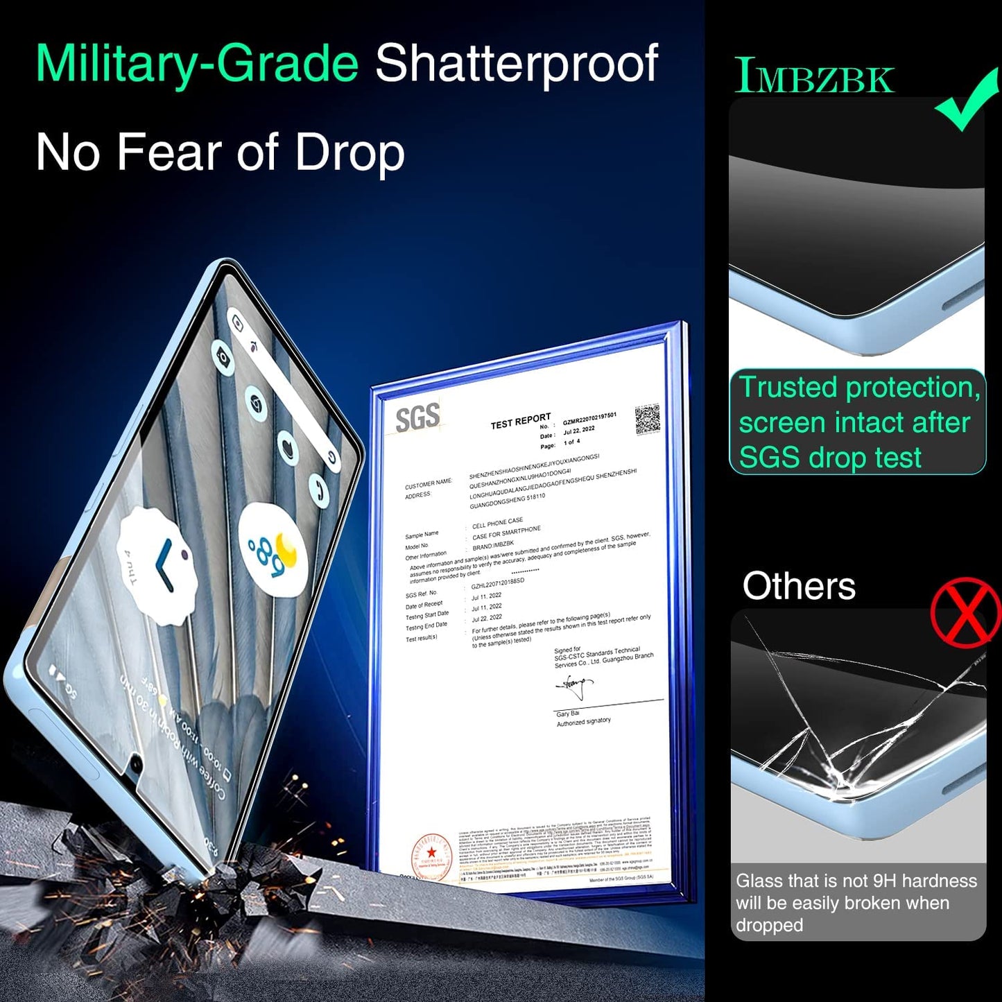 IMBZBK [4+4 Pack for Google Pixel 7A Screen Protector Tempered Glass Accessories 4 Pack Screen Protector with 4 Pack Camera Lens Protector for Pixel 7A Case Friendly Fingerprint Compatible  IMBZBK   